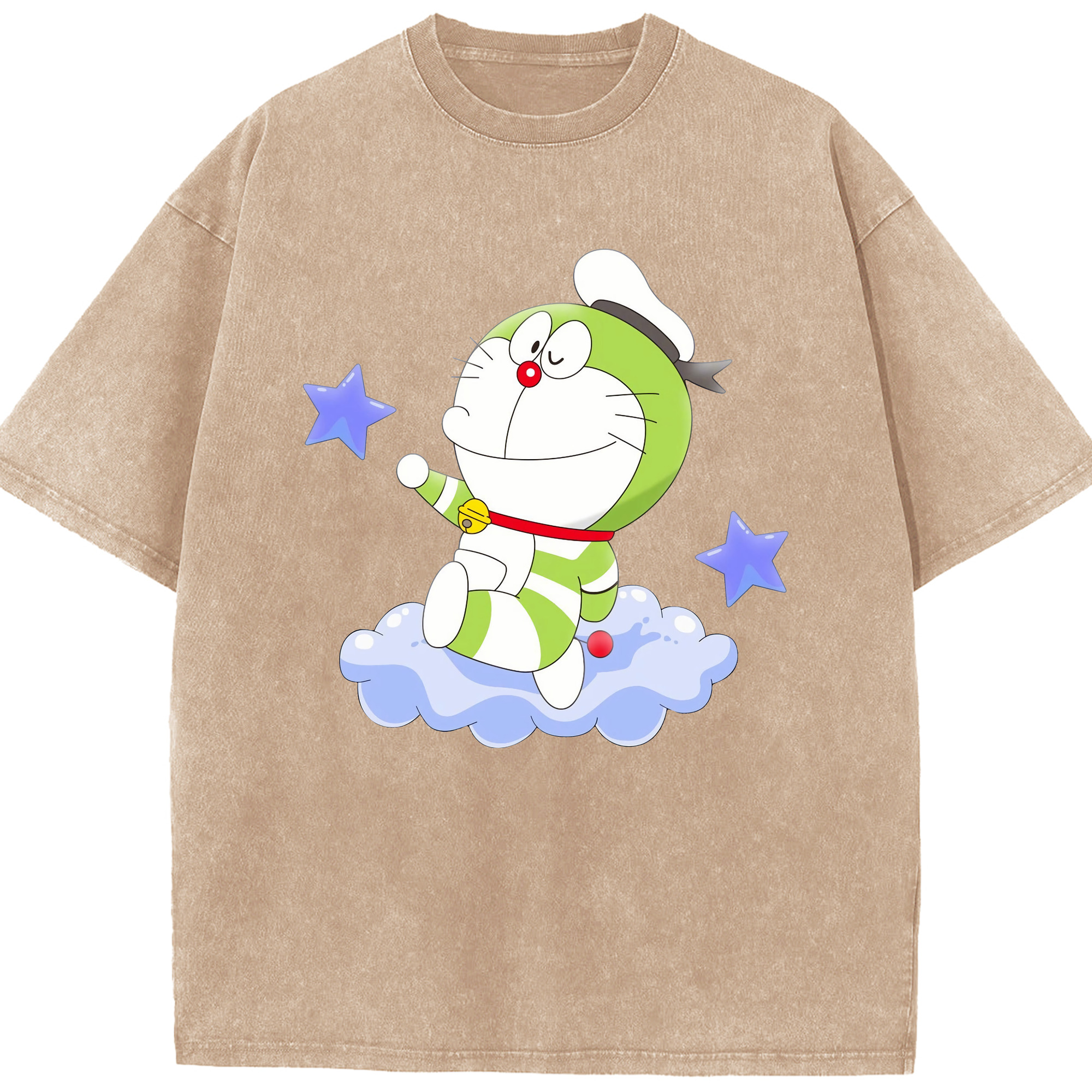 （画像用） ドラえもん Doraemon 綿100% ヴィンテージ風 半袖Tシャツ（フロントプリント）