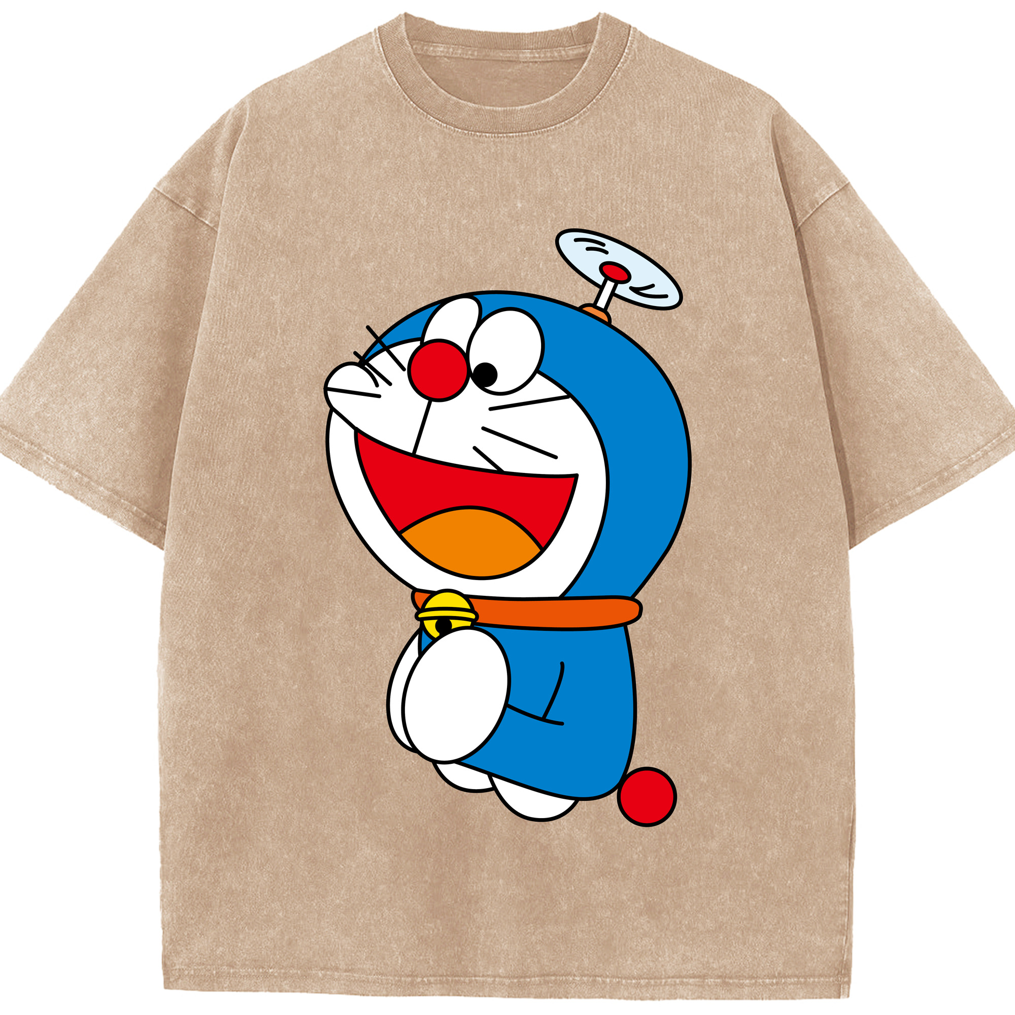 （画像用） ドラえもん Doraemon 綿100% ヴィンテージ風 半袖Tシャツ（フロントプリント）