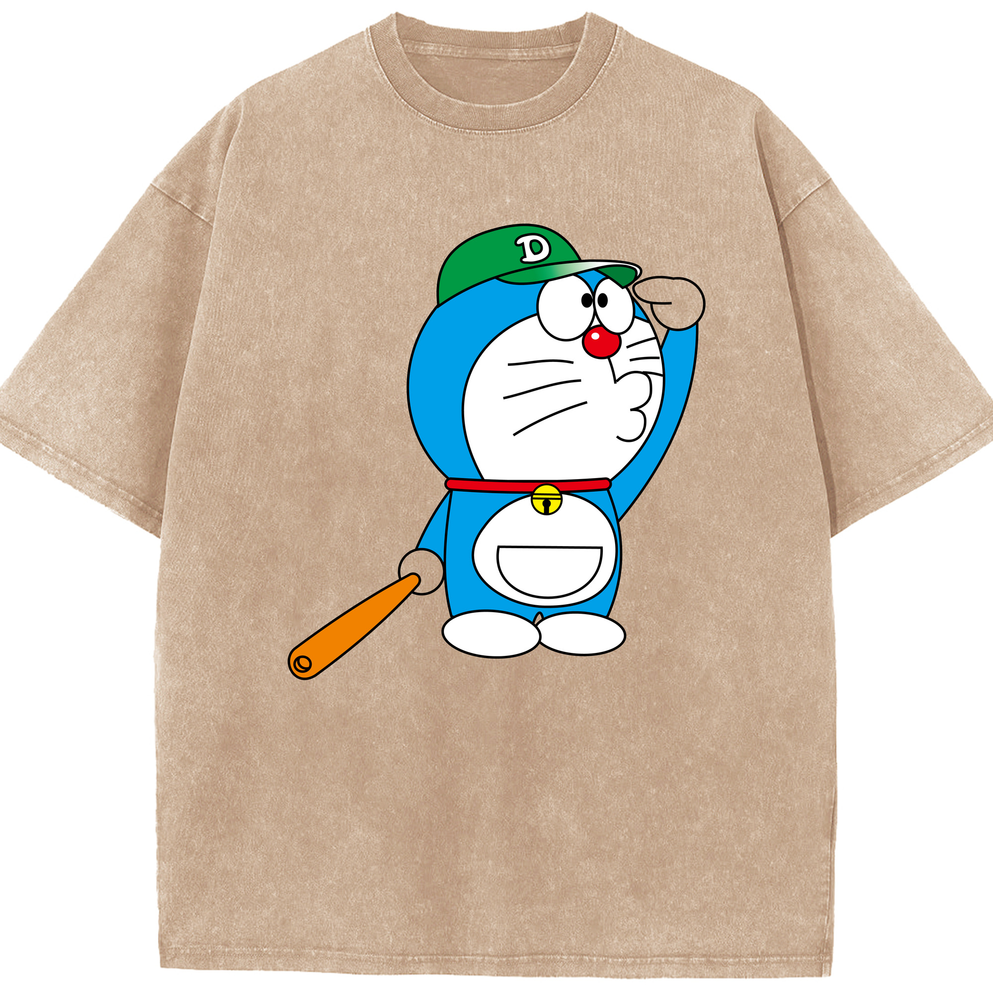 （画像用） ドラえもん Doraemon 綿100% ヴィンテージ風 半袖Tシャツ（フロントプリント）