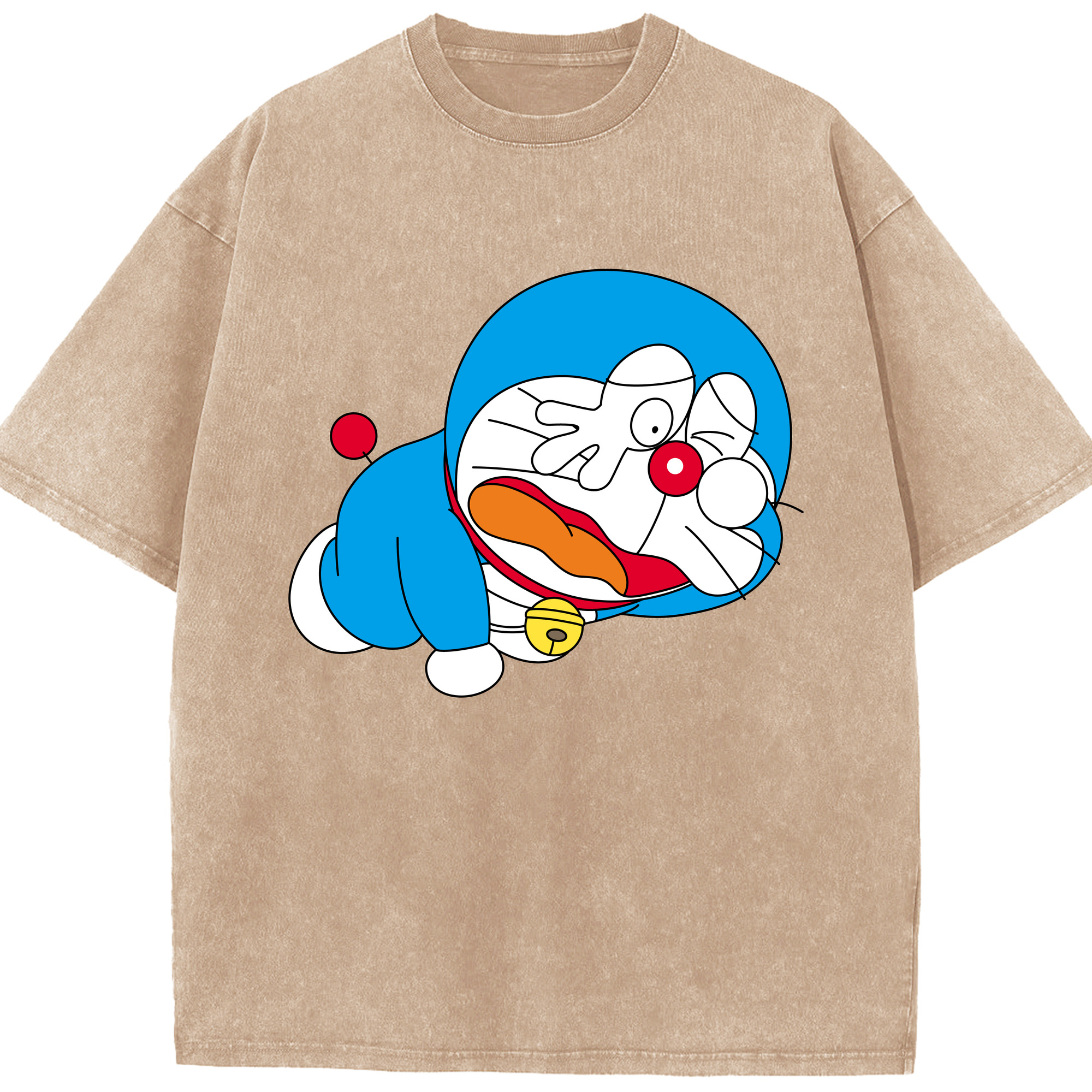 （画像用） ドラえもん Doraemon 綿100% ヴィンテージ風 半袖Tシャツ（フロントプリント）