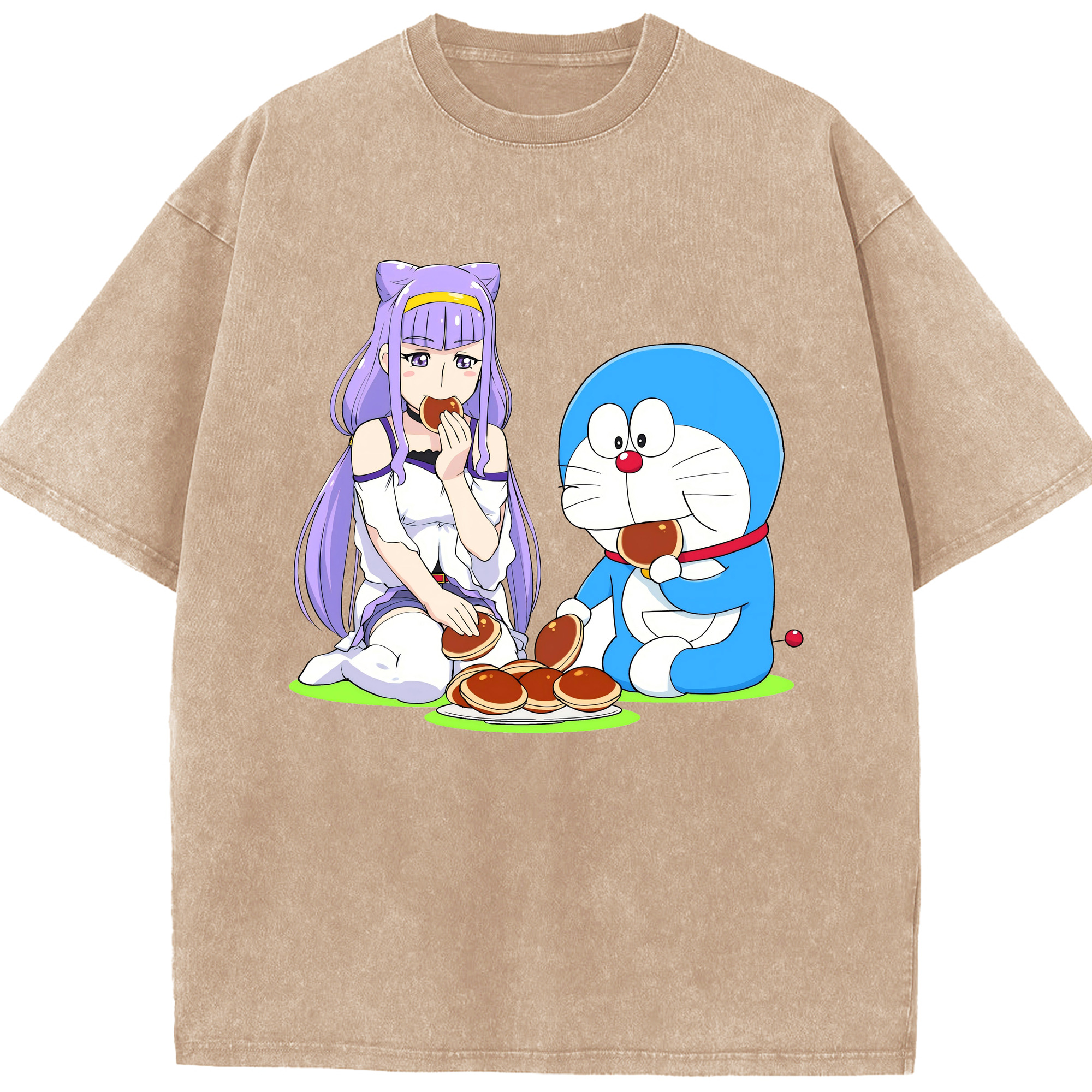 （画像用） ドラえもん Doraemon 綿100% ヴィンテージ風 半袖Tシャツ（フロントプリント）