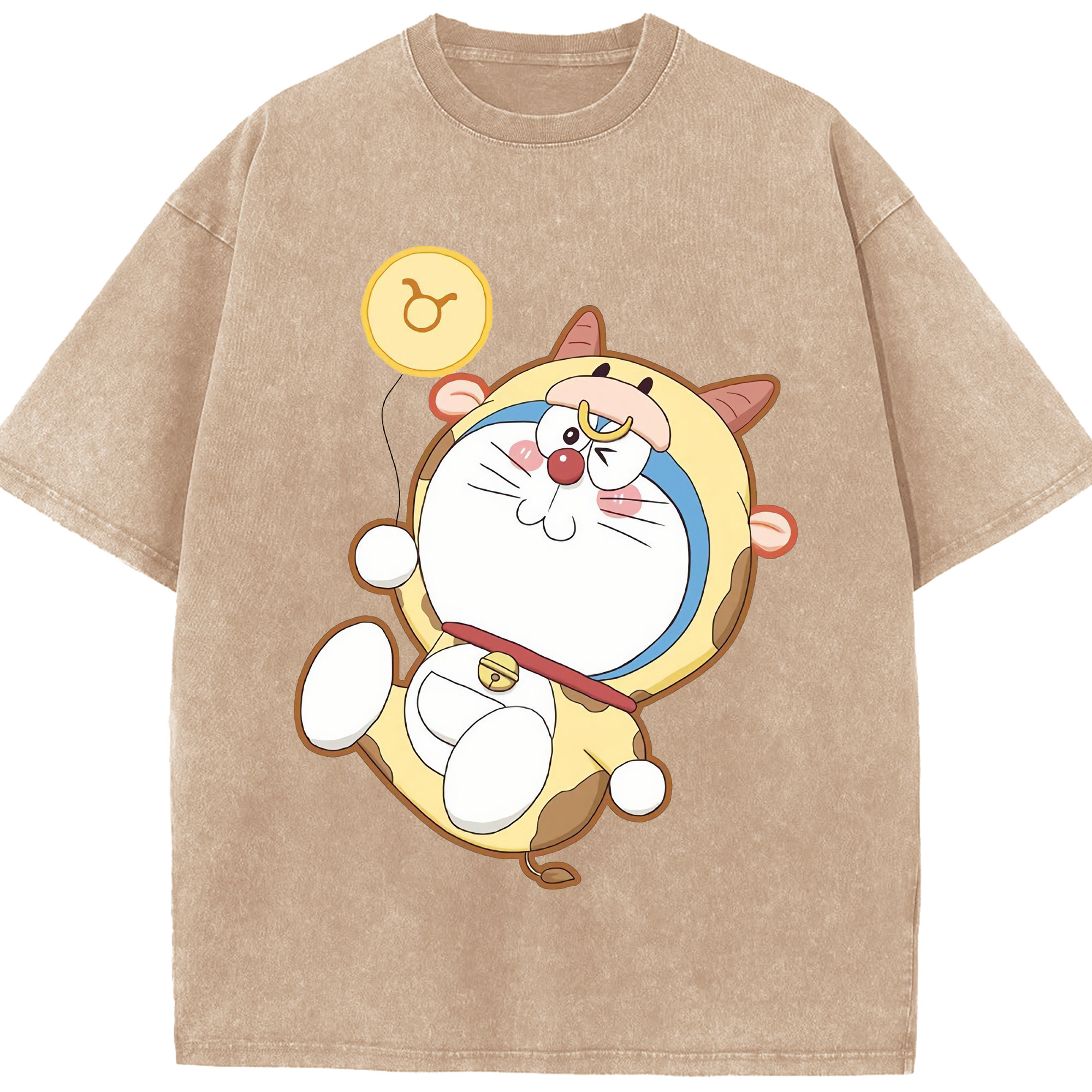 （画像用） ドラえもん Doraemon 綿100% ヴィンテージ風 半袖Tシャツ（フロントプリント）