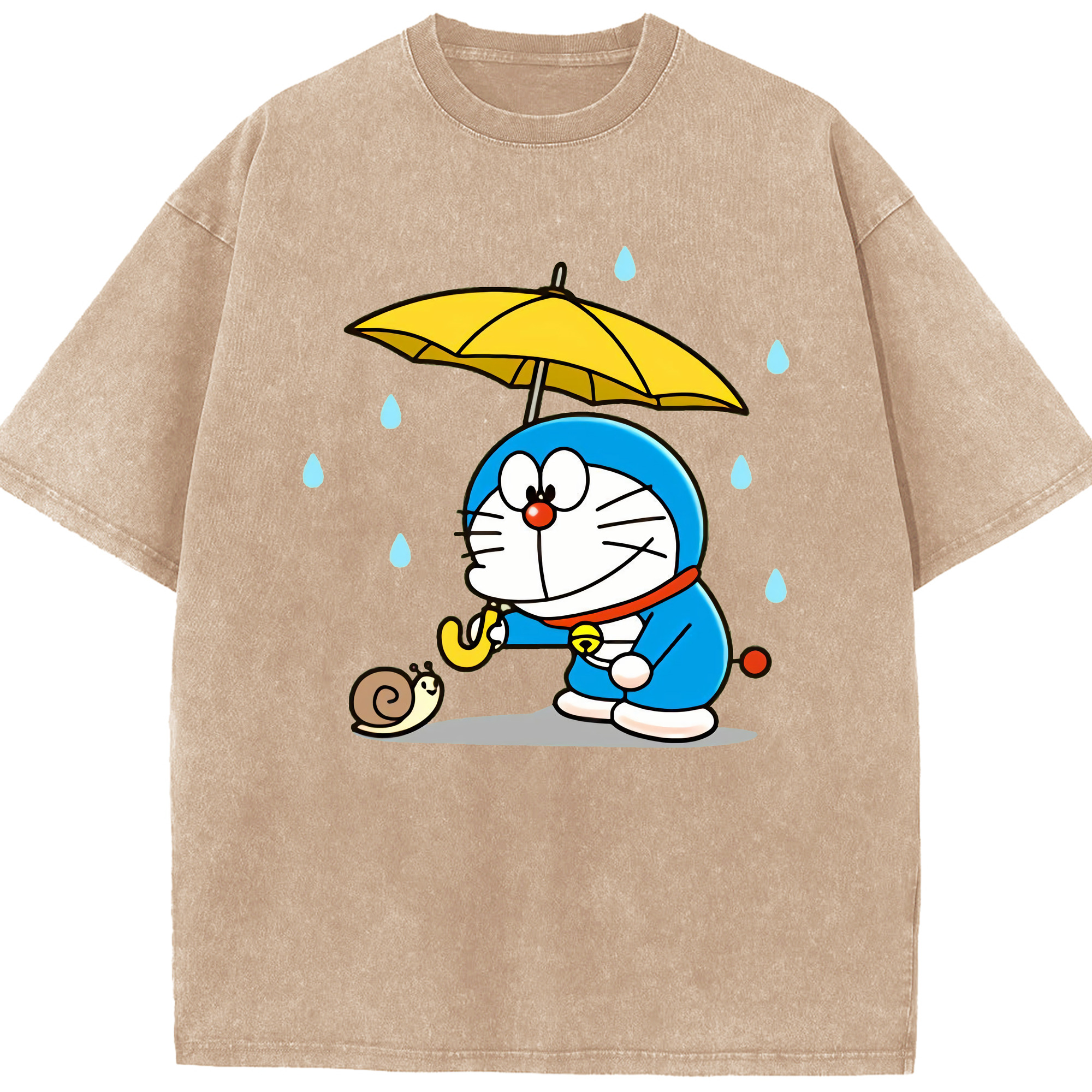 （画像用） ドラえもん Doraemon 綿100% ヴィンテージ風 半袖Tシャツ（フロントプリント）