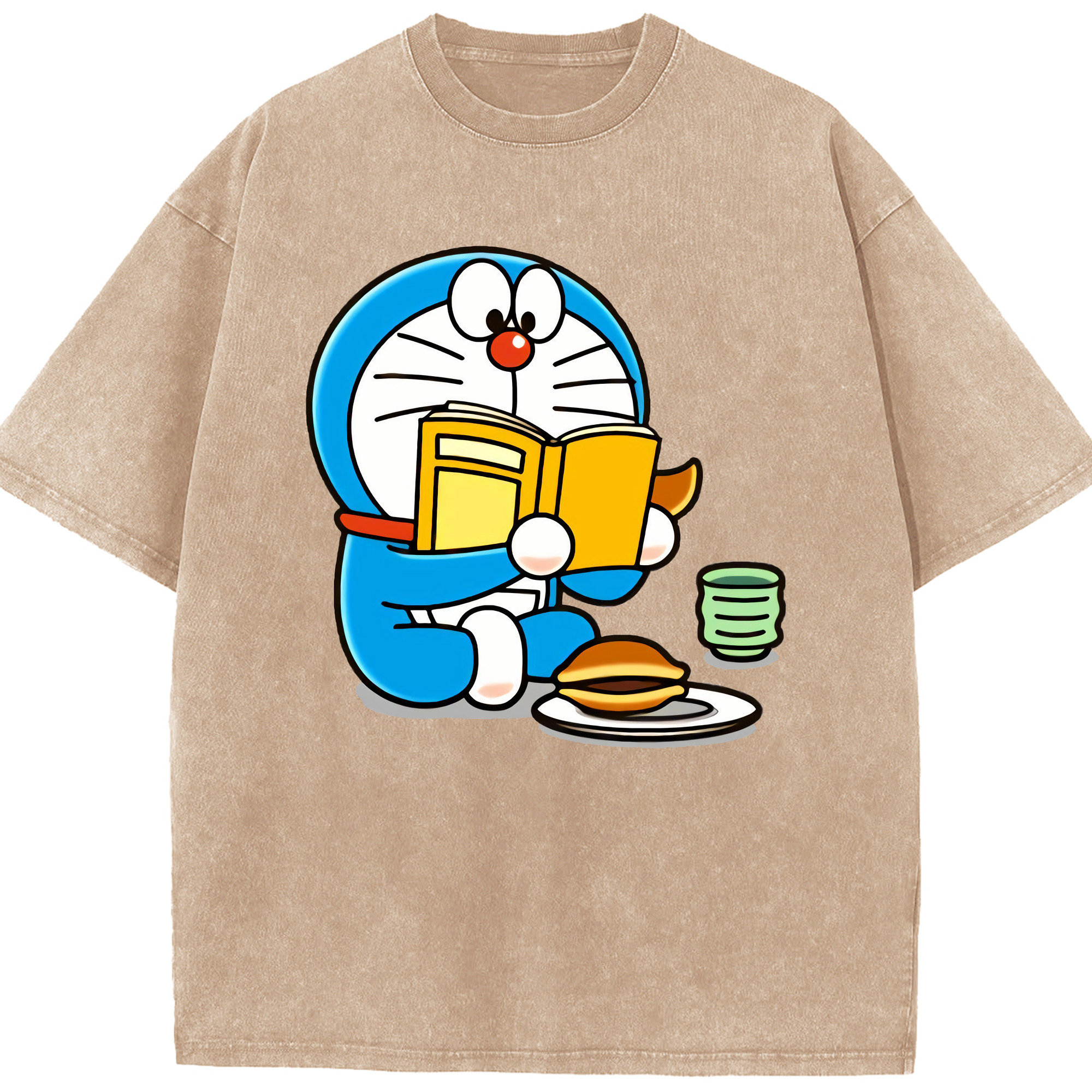 （画像用） ドラえもん Doraemon 綿100% ヴィンテージ風 半袖Tシャツ（フロントプリント）