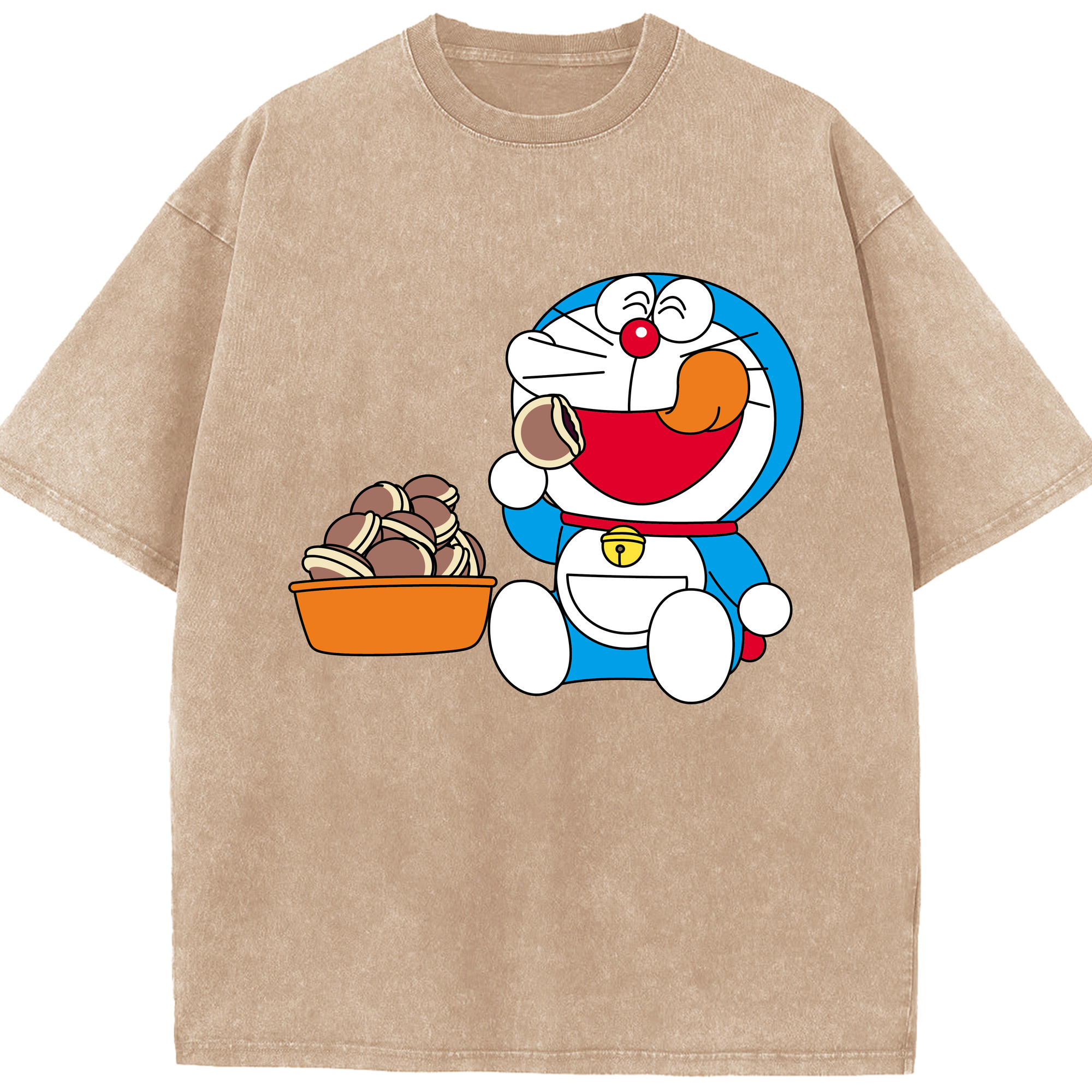 （画像用） ドラえもん Doraemon 綿100% ヴィンテージ風 半袖Tシャツ（フロントプリント）
