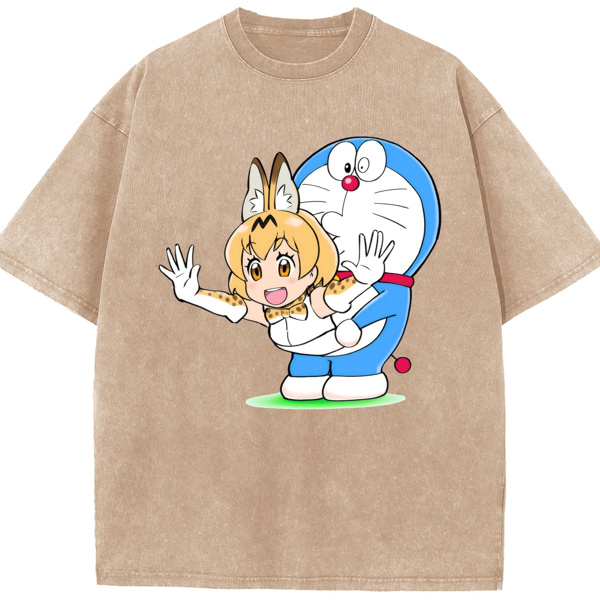 （画像用） ドラえもん Doraemon 綿100% ヴィンテージ風 半袖Tシャツ（フロントプリント）