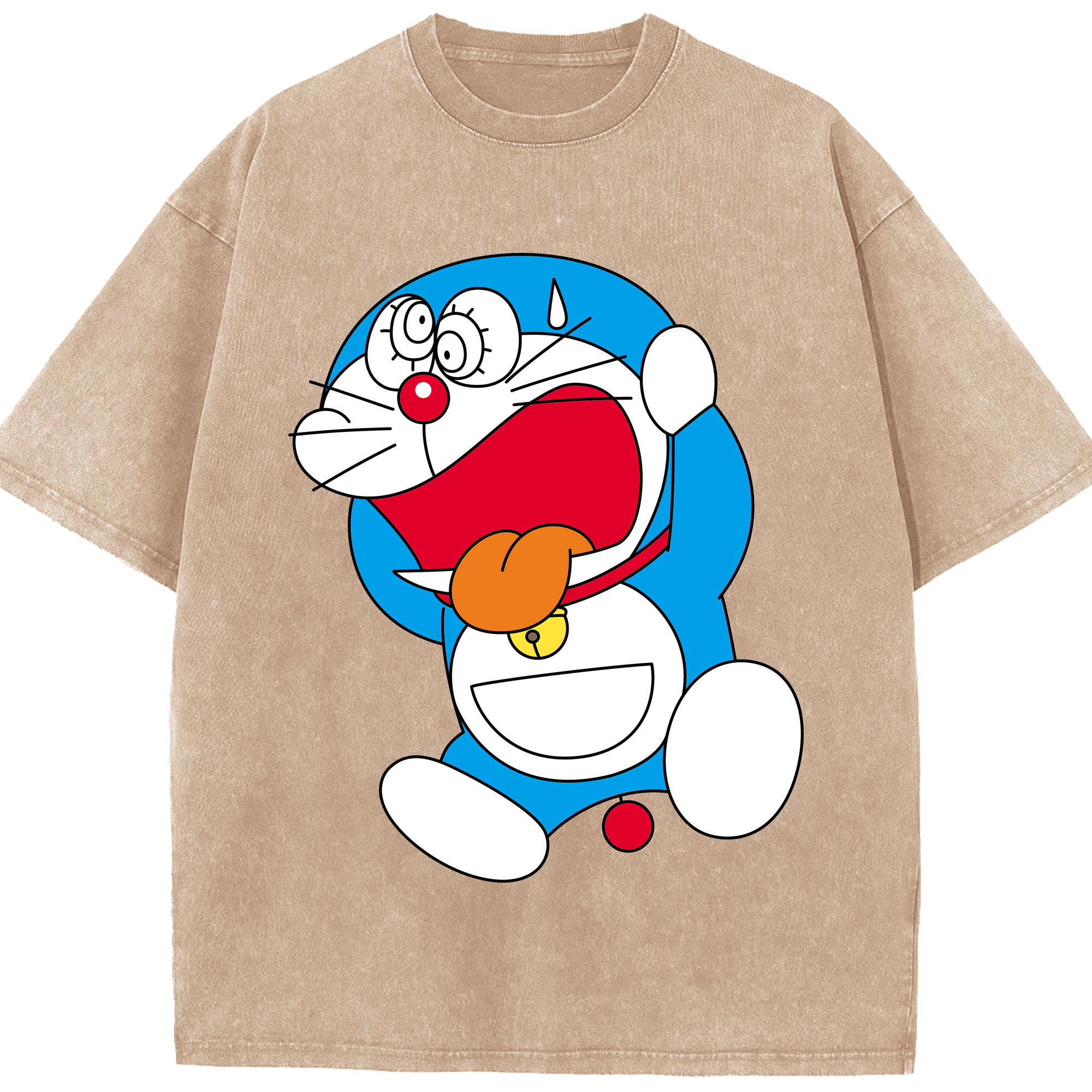 （画像用） ドラえもん Doraemon 綿100% ヴィンテージ風 半袖Tシャツ（フロントプリント）