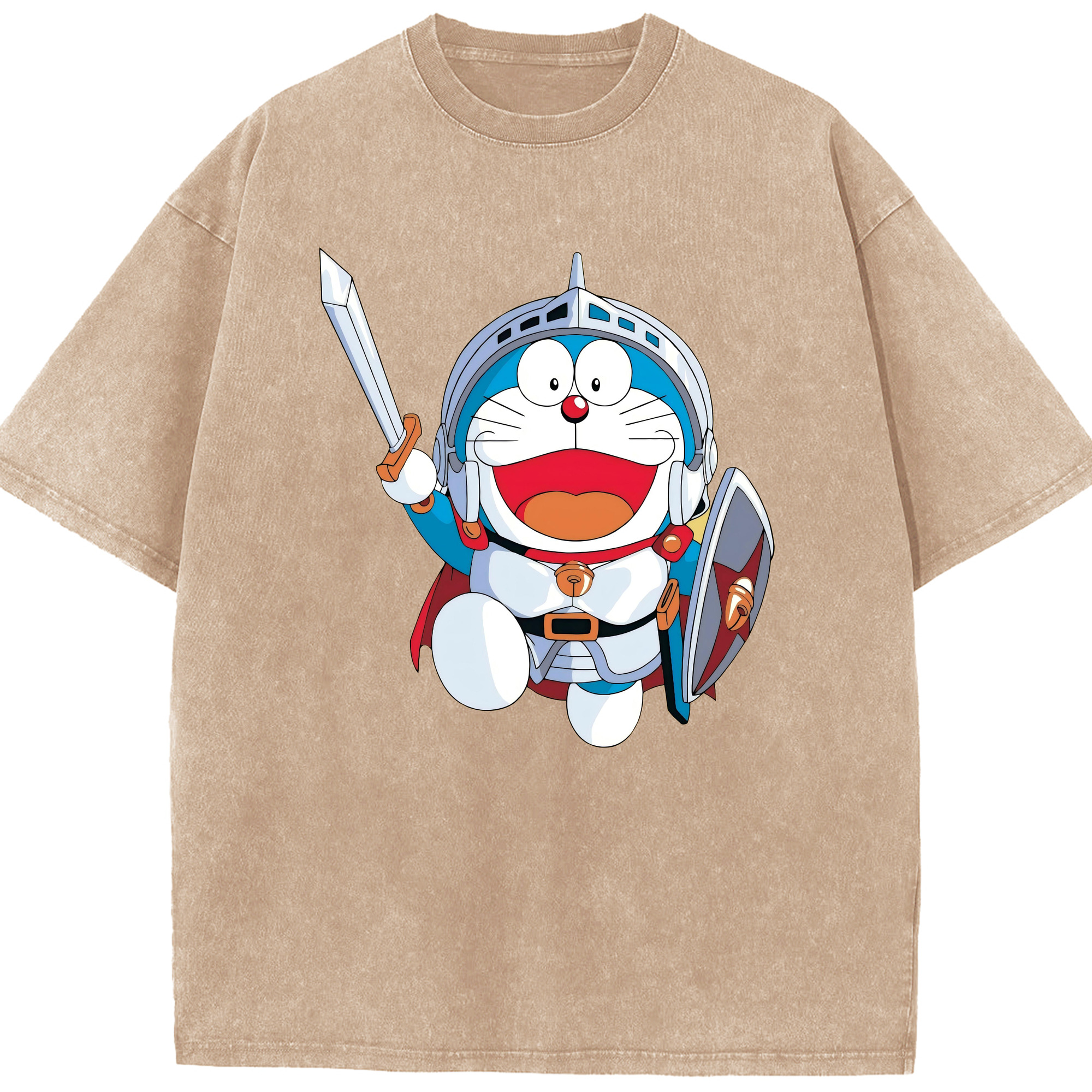 （画像用） ドラえもん Doraemon 綿100% ヴィンテージ風 半袖Tシャツ（フロントプリント）