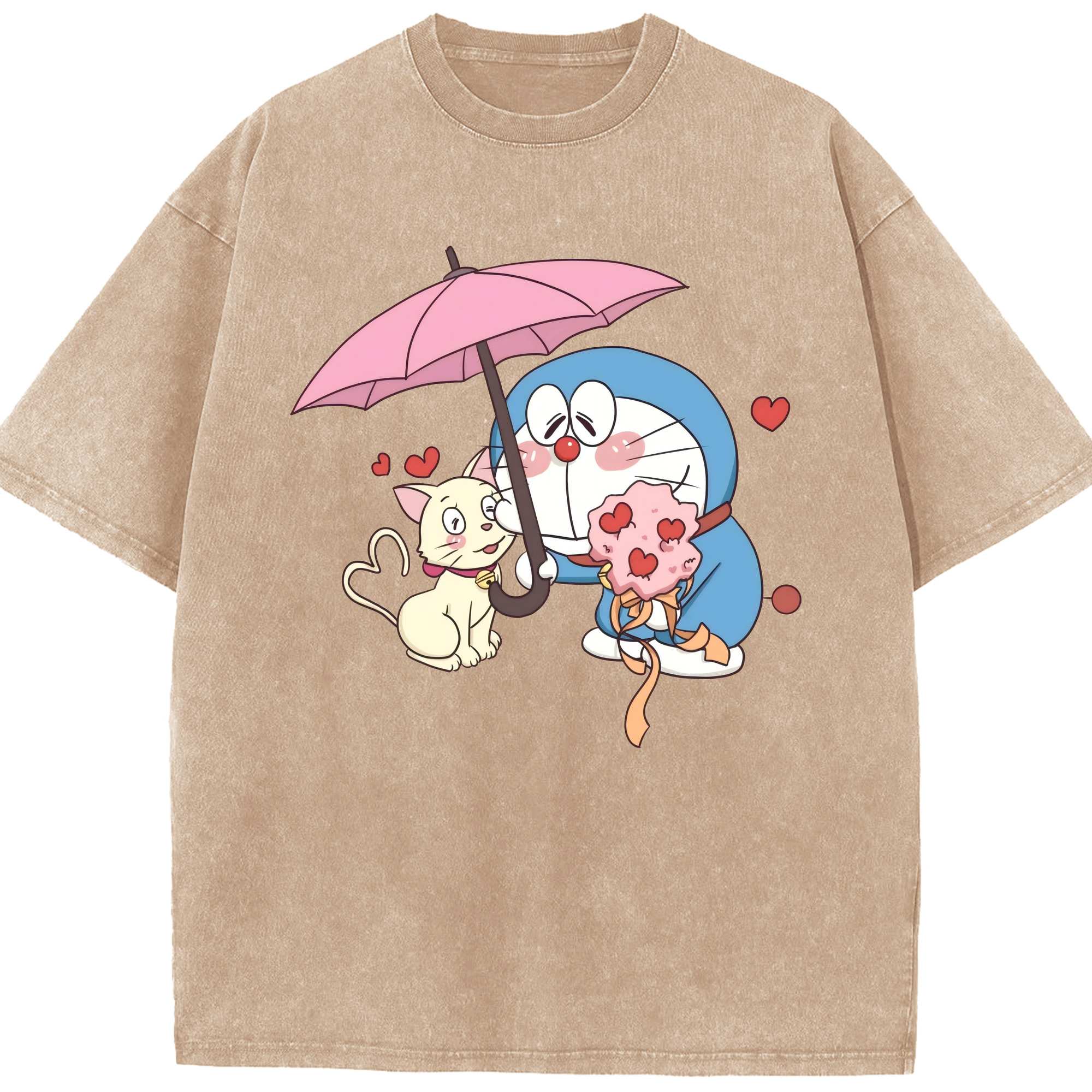 （画像用） ドラえもん Doraemon 綿100% ヴィンテージ風 半袖Tシャツ（フロントプリント）