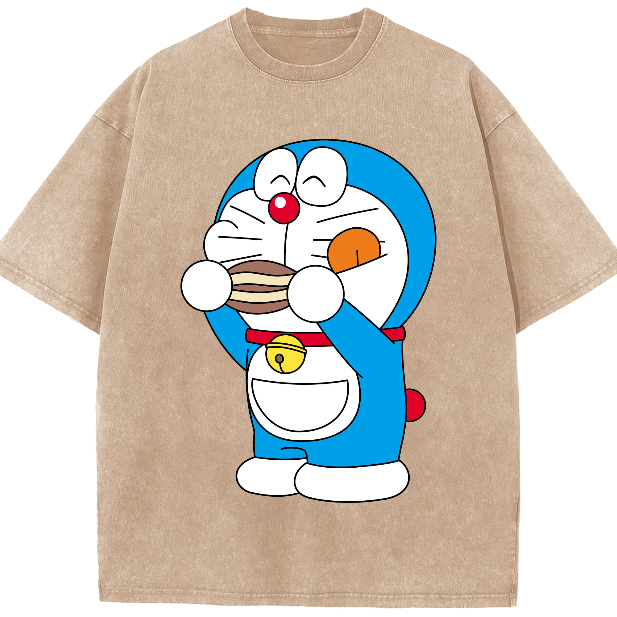 （画像用） ドラえもん Doraemon 綿100% ヴィンテージ風 半袖Tシャツ（フロントプリント）