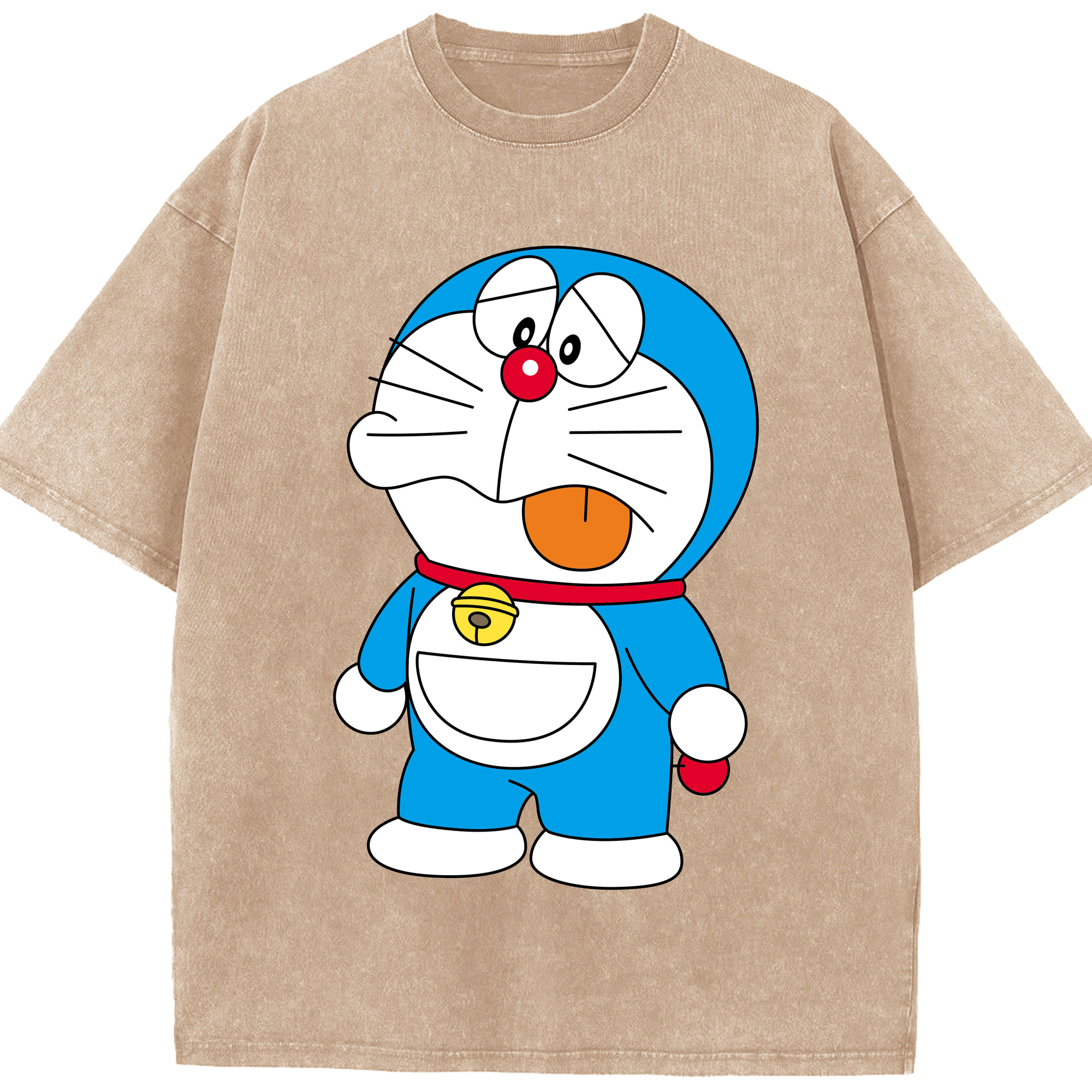 （画像用） ドラえもん Doraemon 綿100% ヴィンテージ風 半袖Tシャツ（フロントプリント）