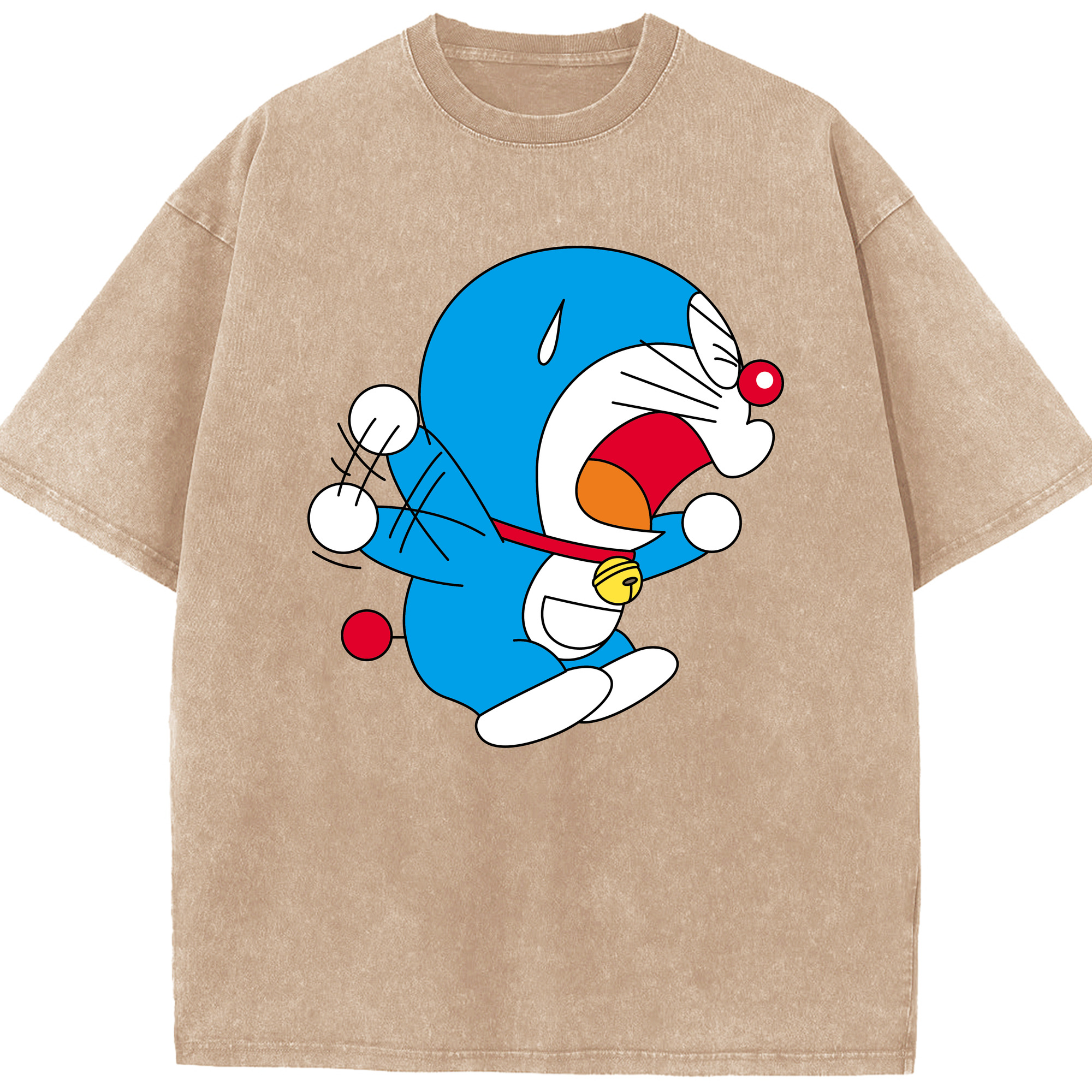 （画像用） ドラえもん Doraemon 綿100% ヴィンテージ風 半袖Tシャツ（フロントプリント）
