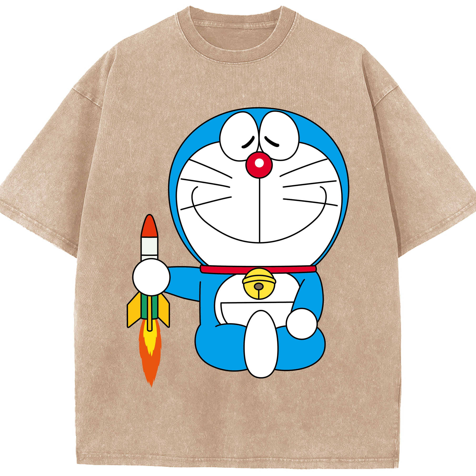 （画像用） ドラえもん Doraemon 綿100% ヴィンテージ風 半袖Tシャツ（フロントプリント）