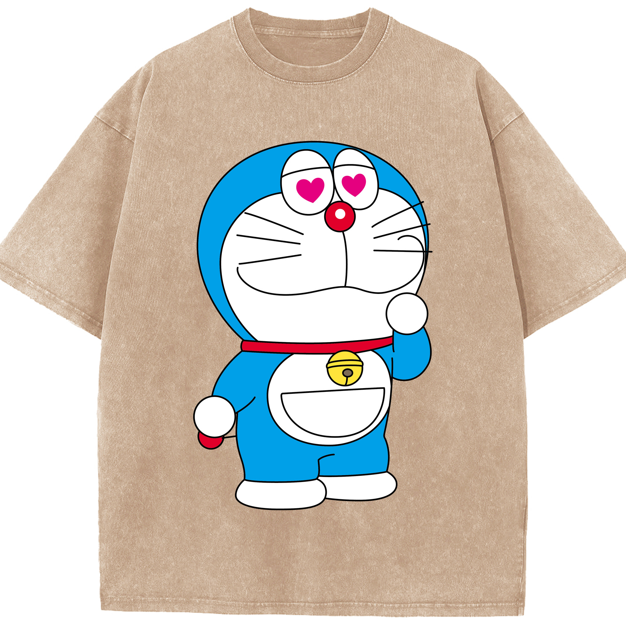 （画像用） ドラえもん Doraemon 綿100% ヴィンテージ風 半袖Tシャツ（フロントプリント）