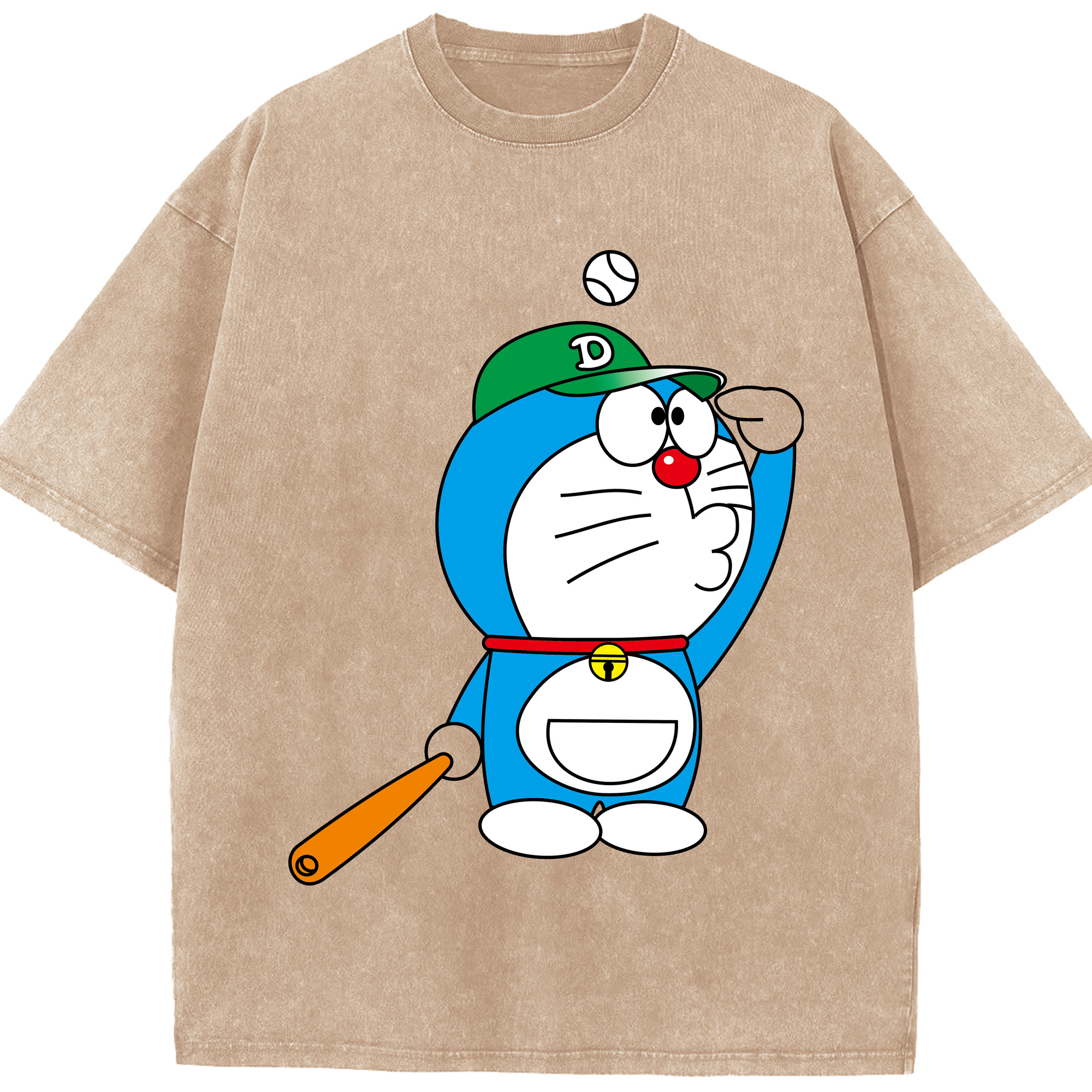 （画像用） ドラえもん Doraemon 綿100% ヴィンテージ風 半袖Tシャツ（フロントプリント）