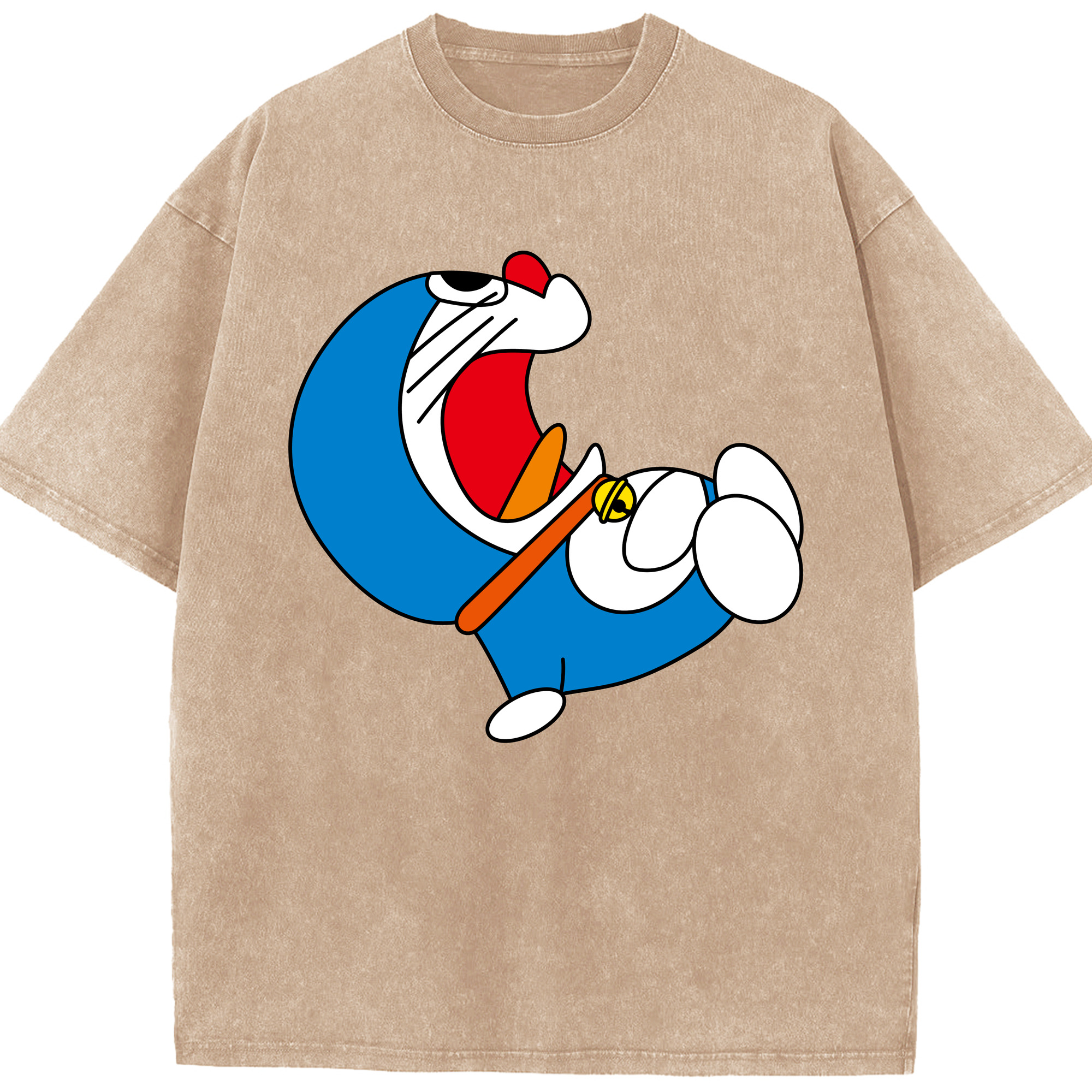 （画像用） ドラえもん Doraemon 綿100% ヴィンテージ風 半袖Tシャツ（フロントプリント）