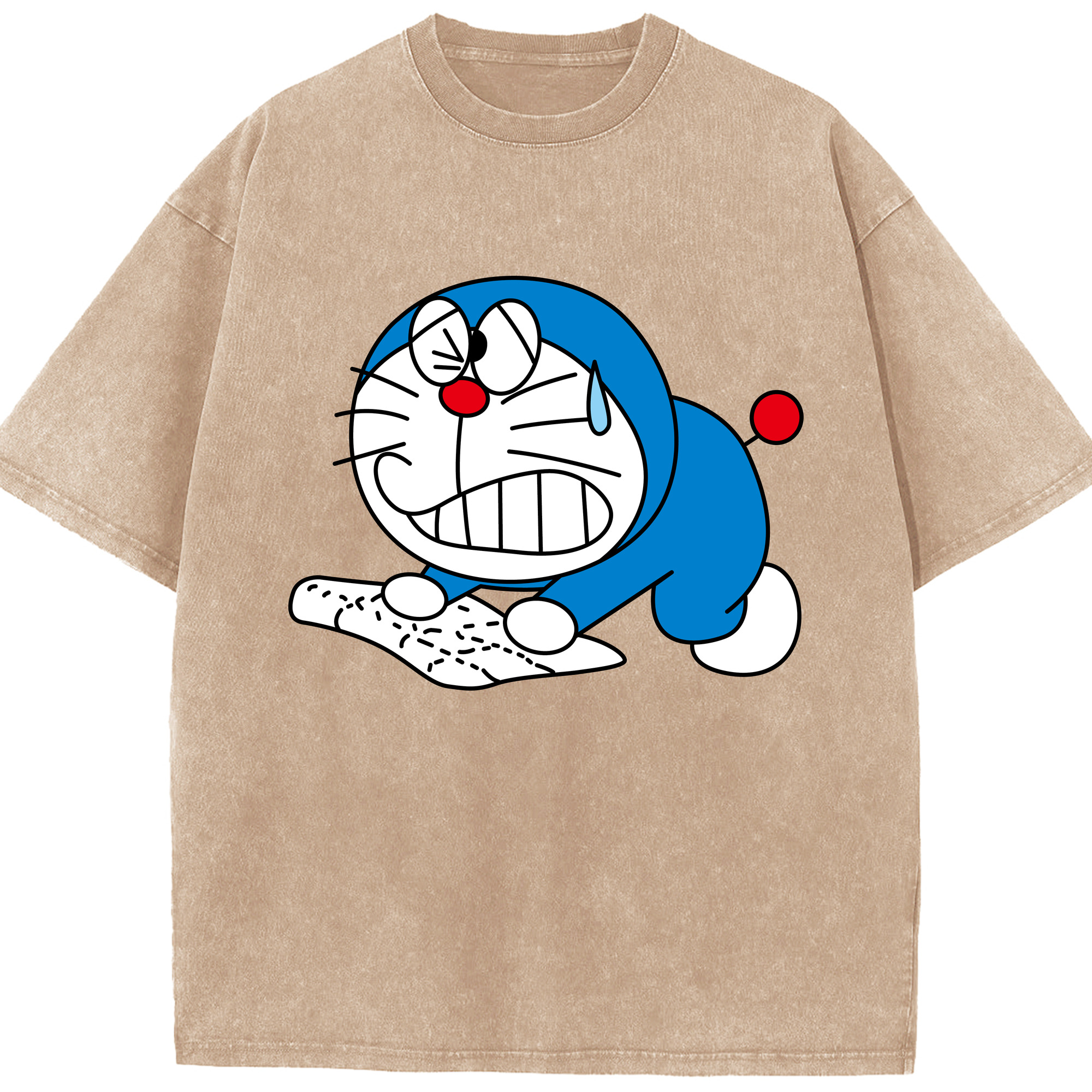 （画像用） ドラえもん Doraemon 綿100% ヴィンテージ風 半袖Tシャツ（フロントプリント）