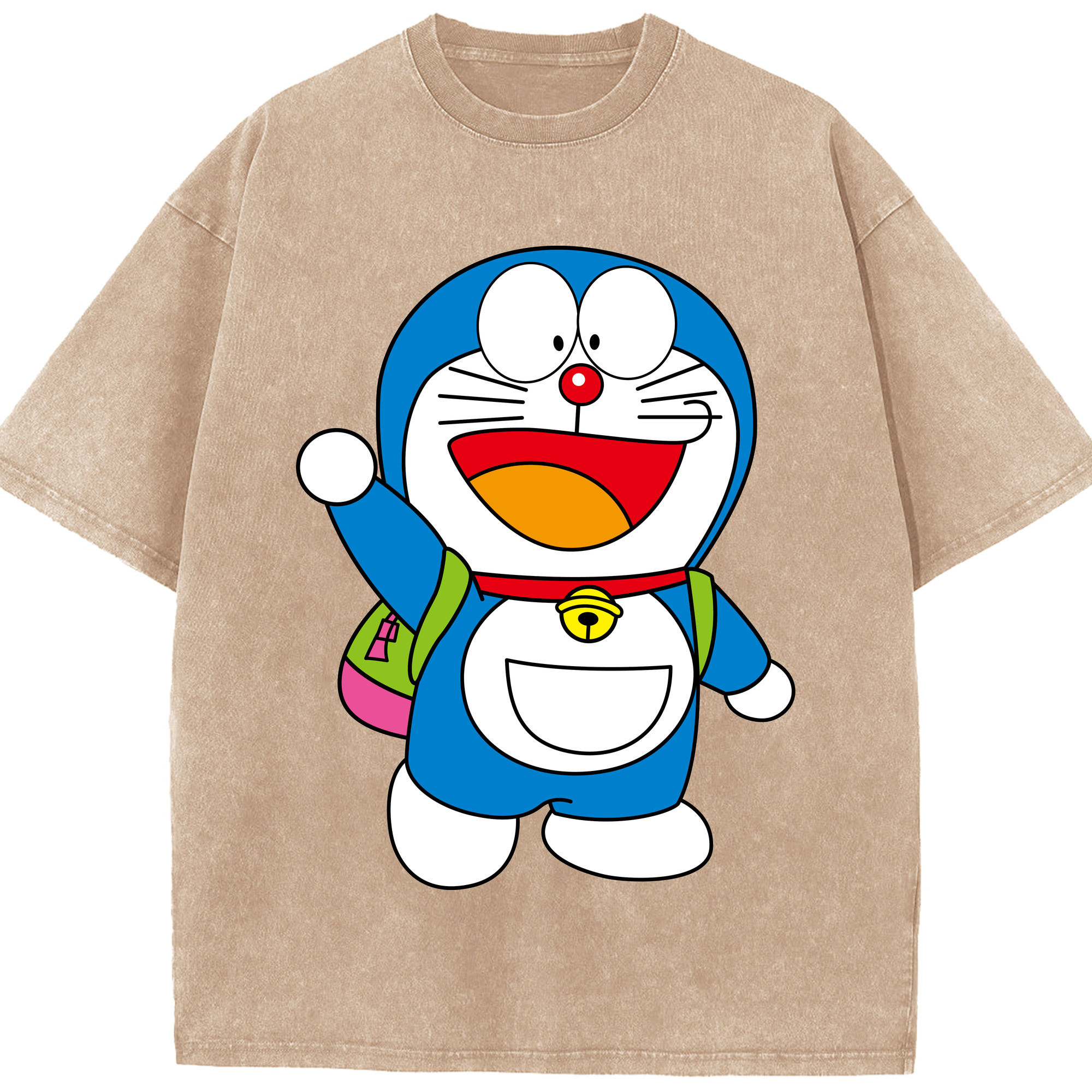 （画像用） ドラえもん Doraemon 綿100% ヴィンテージ風 半袖Tシャツ（フロントプリント）