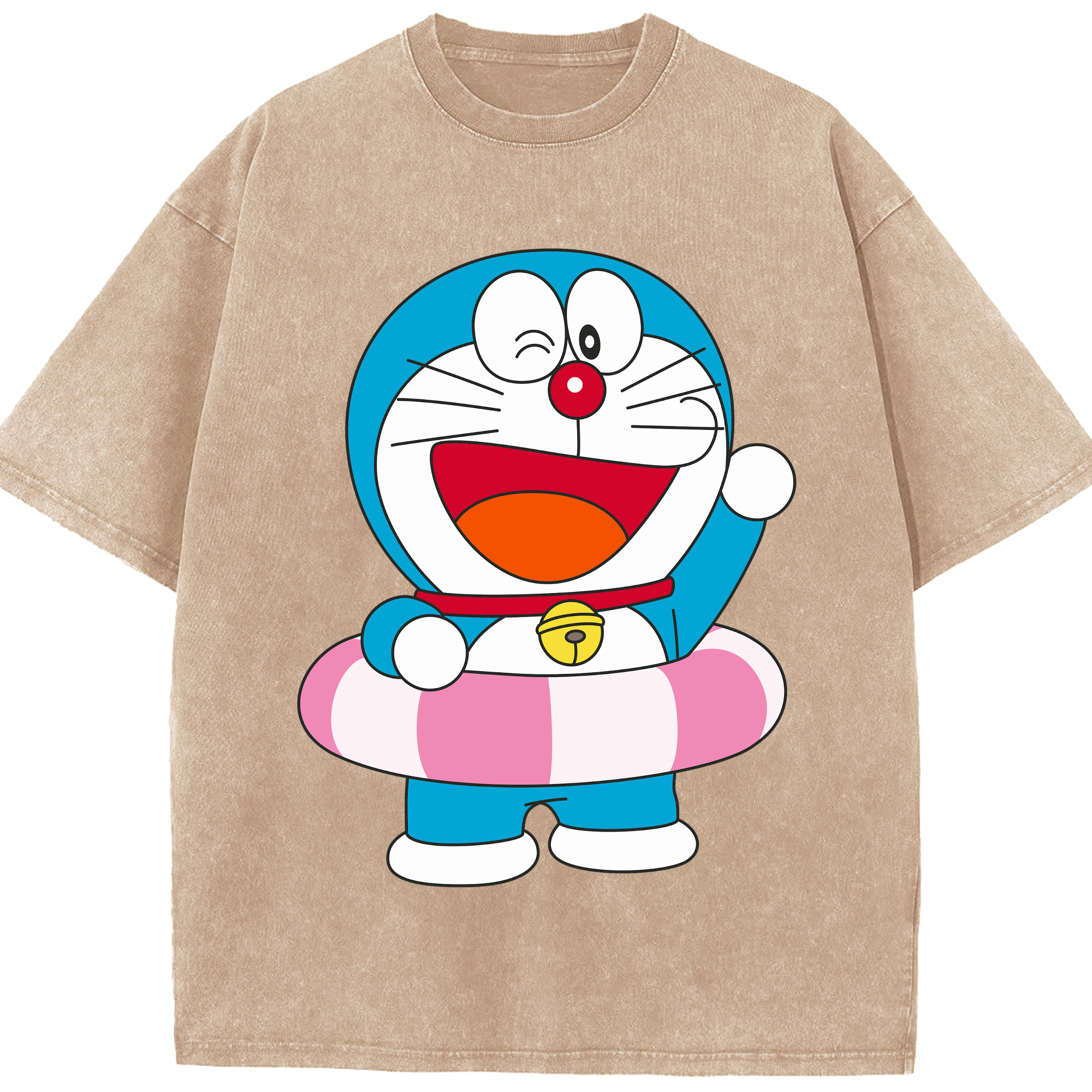 （画像用） ドラえもん Doraemon 綿100% ヴィンテージ風 半袖Tシャツ（フロントプリント）