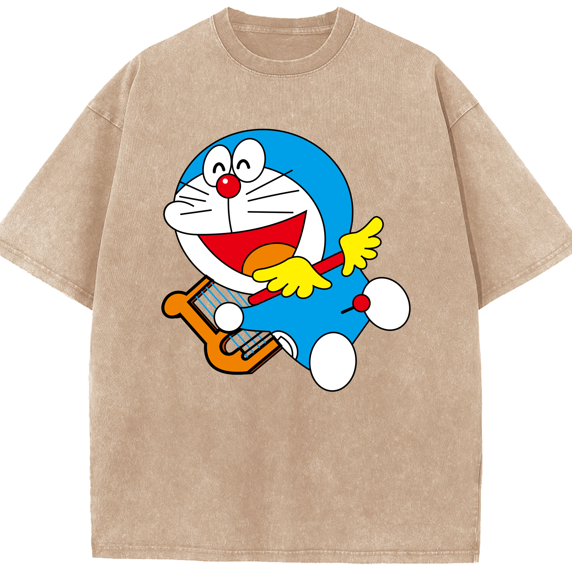 （画像用） ドラえもん Doraemon 綿100% ヴィンテージ風 半袖Tシャツ（フロントプリント）