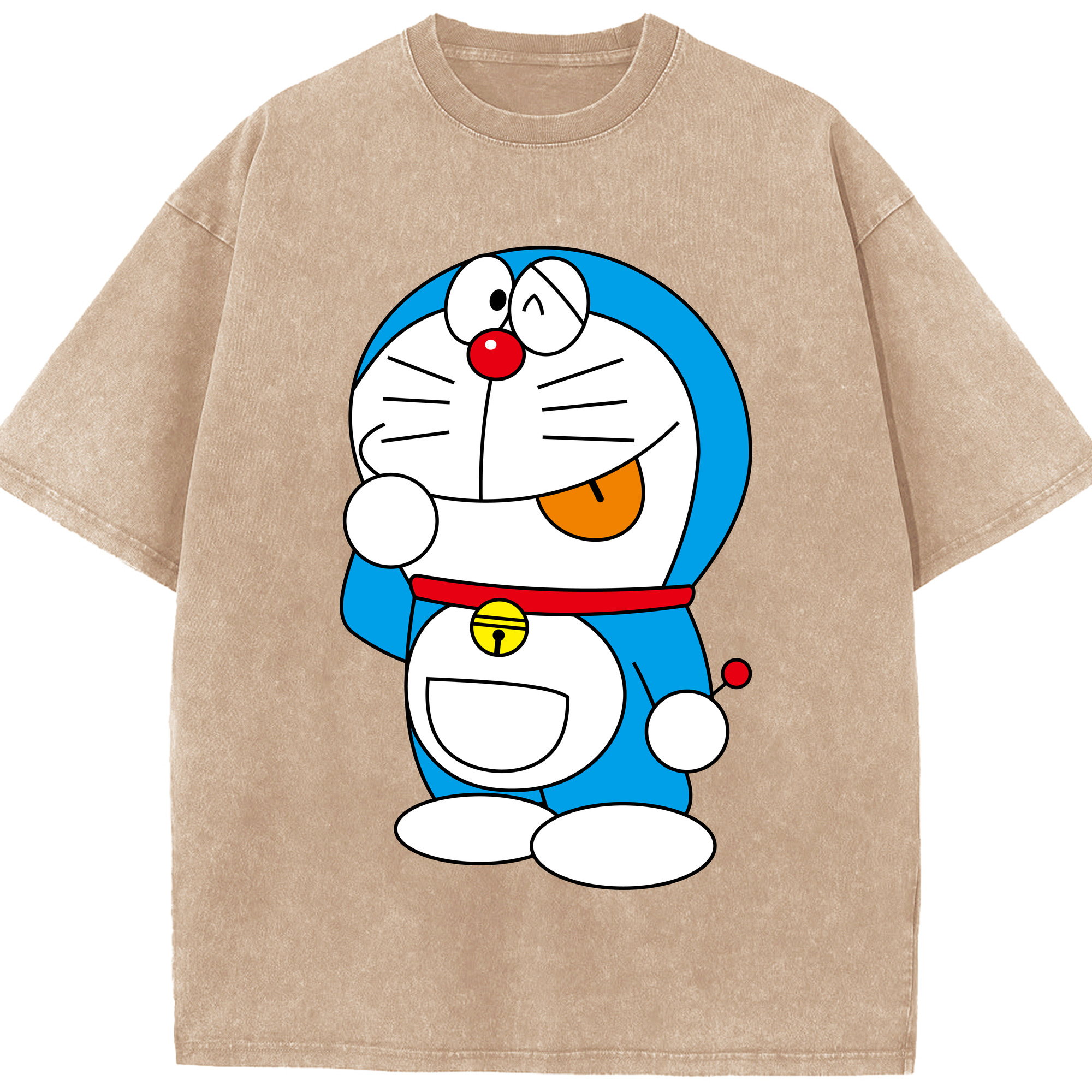 （画像用） ドラえもん Doraemon 綿100% ヴィンテージ風 半袖Tシャツ（フロントプリント）