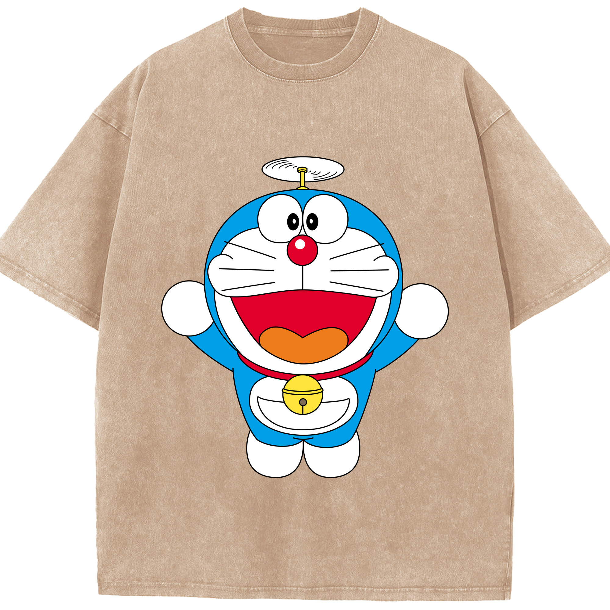 （画像用） ドラえもん Doraemon 綿100% ヴィンテージ風 半袖Tシャツ（フロントプリント）