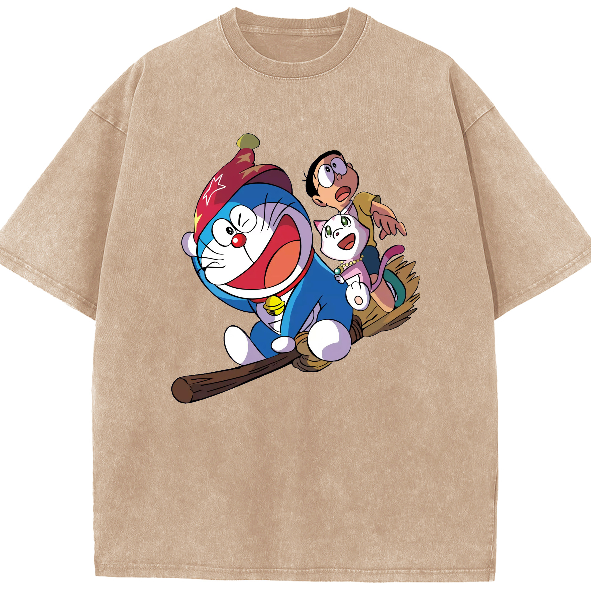 （画像用） ドラえもん Doraemon 綿100% ヴィンテージ風 半袖Tシャツ（フロントプリント）