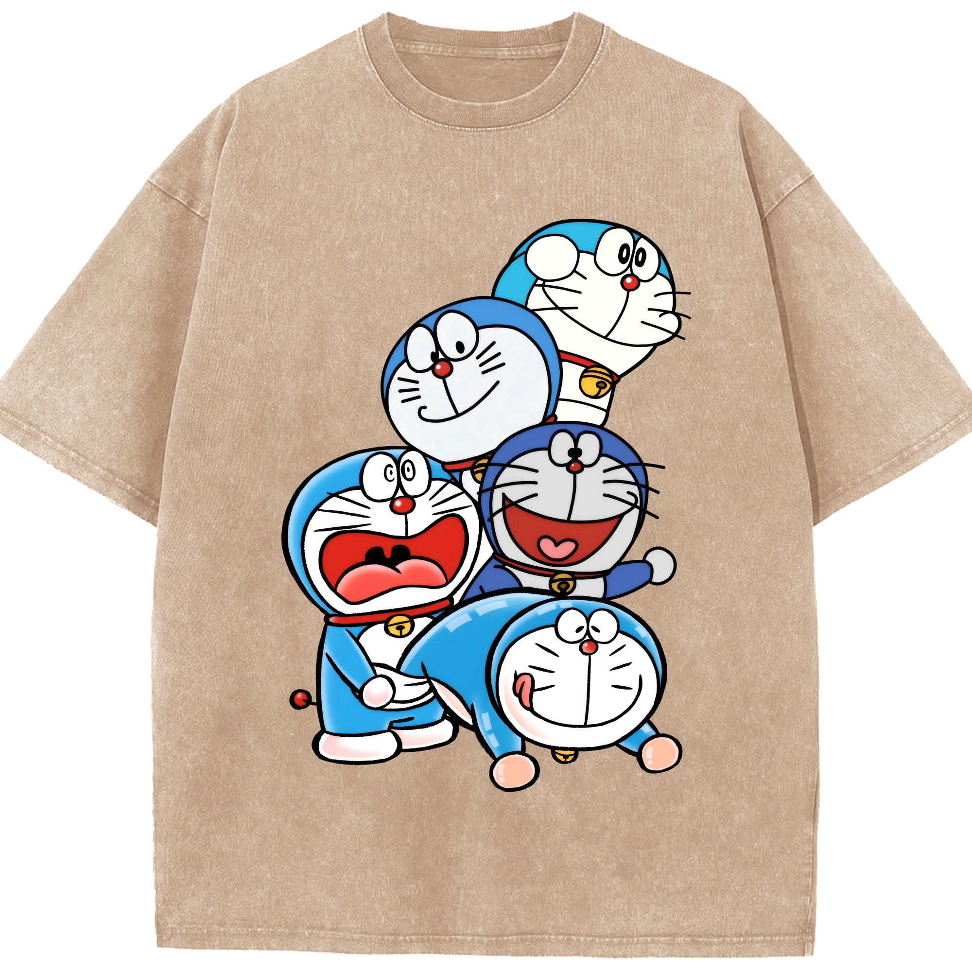 （画像用） ドラえもん Doraemon 綿100% ヴィンテージ風 半袖Tシャツ（フロントプリント）
