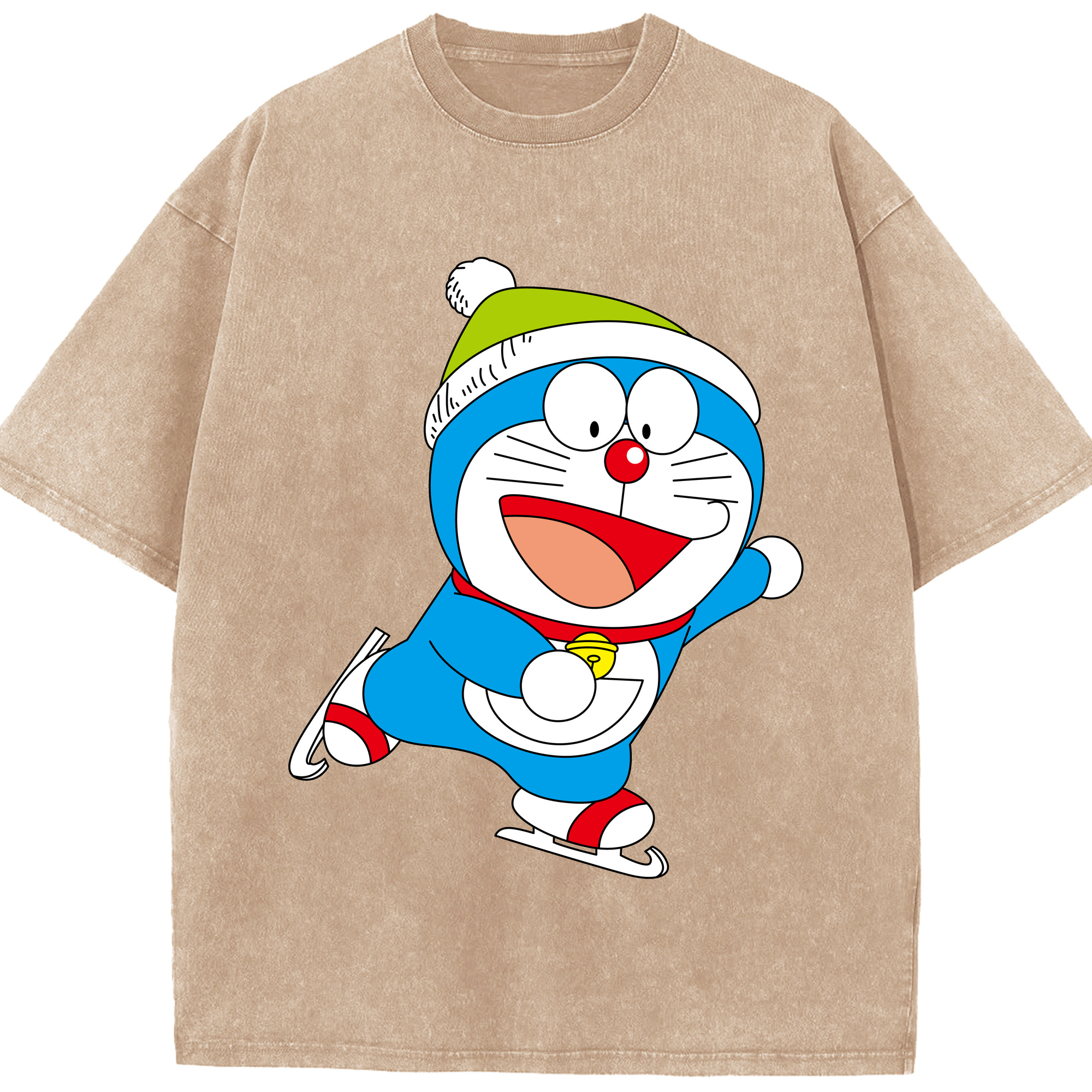 （画像用） ドラえもん Doraemon 綿100% ヴィンテージ風 半袖Tシャツ（フロントプリント）