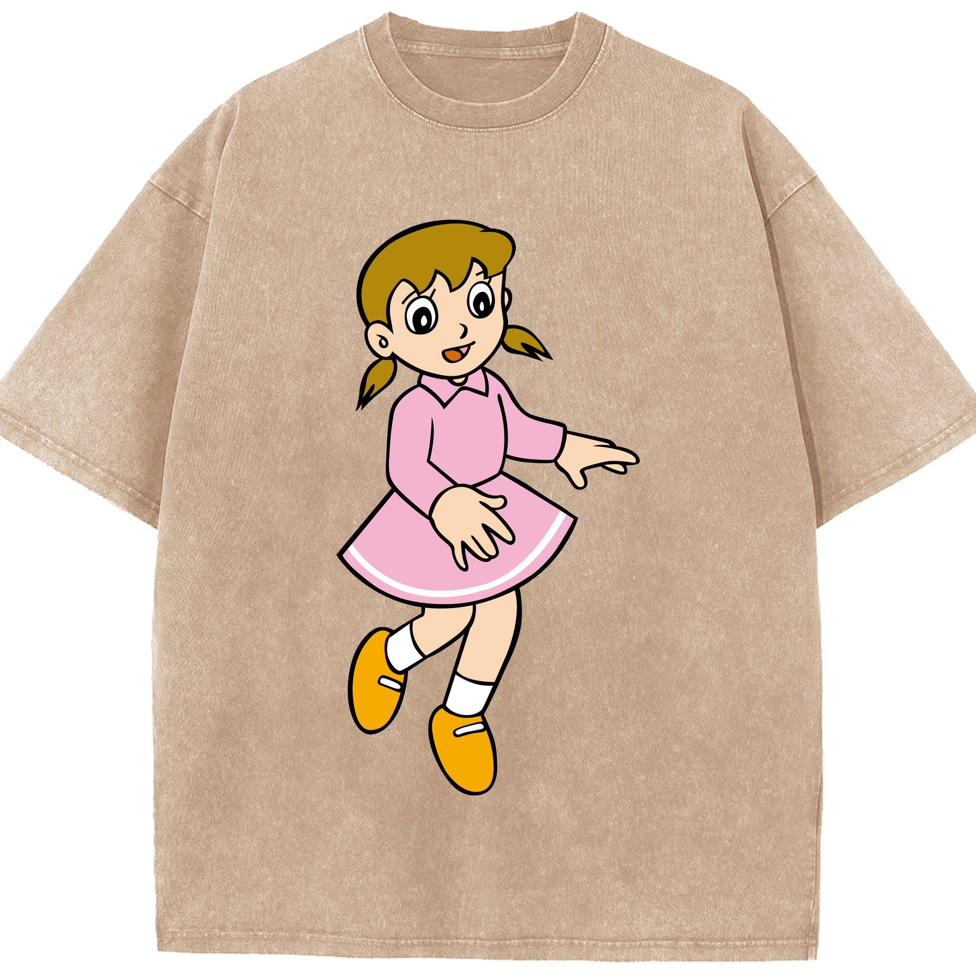 （画像用） ドラえもん みなもと しずか Doraemon Shizuka Minamoto 綿100% ヴィンテージ風 半袖Tシャツ（フロントプリント）