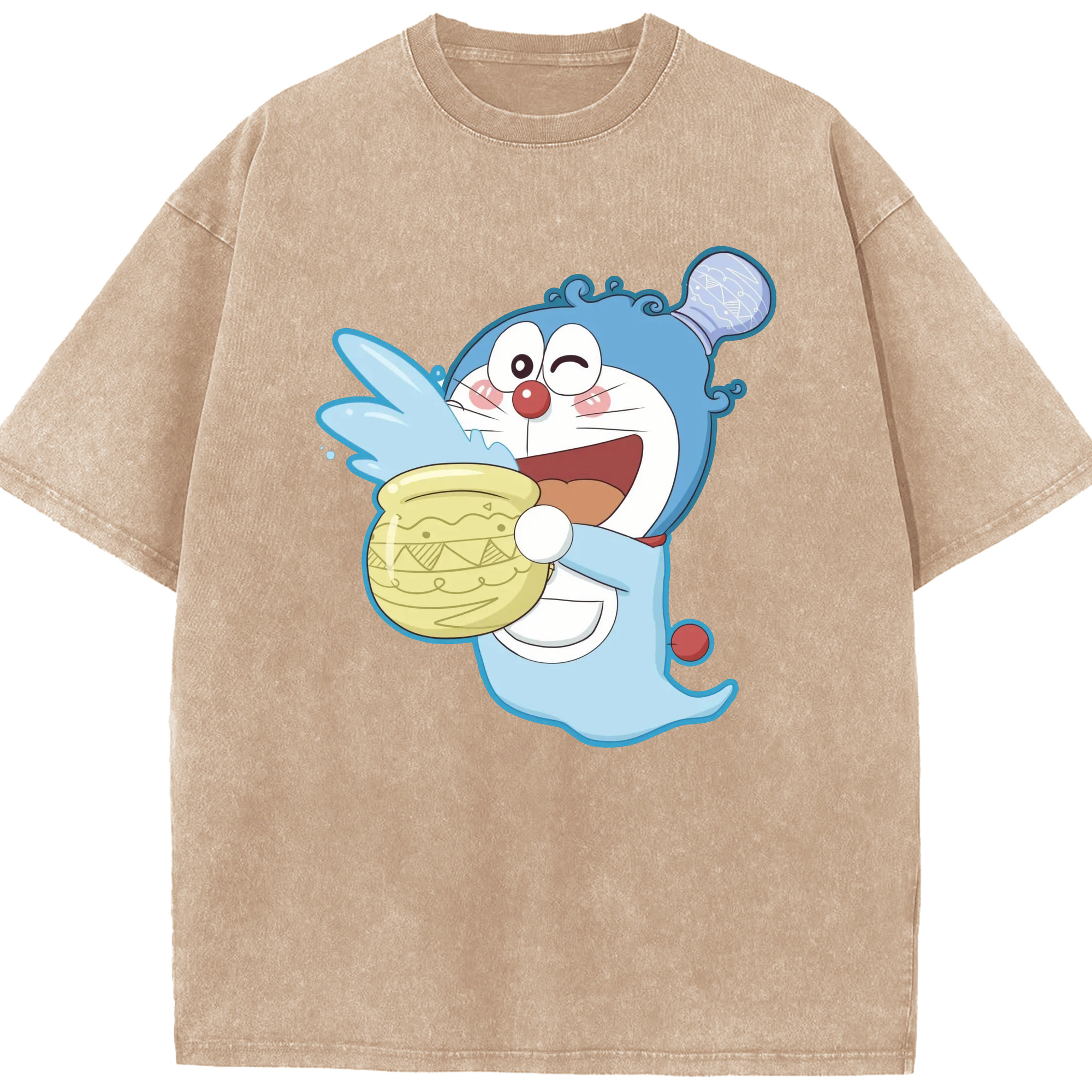 （画像用） ドラえもん Doraemon 綿100% ヴィンテージ風 半袖Tシャツ（フロントプリント）