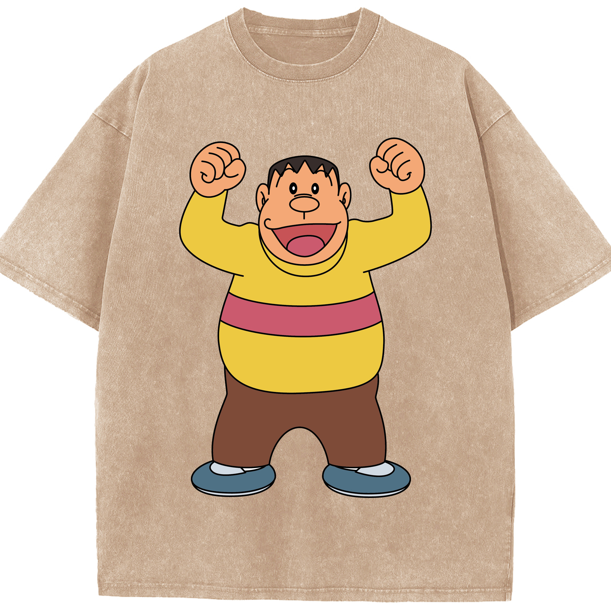 （画像用） ドラえもん 剛田武 Doraemon Gouta Takeshi 綿100% ヴィンテージ風 半袖Tシャツ（フロントプリント）