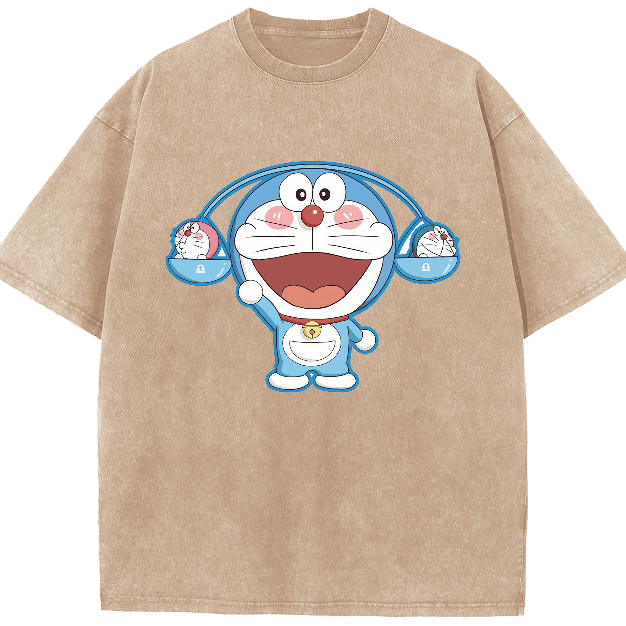 （画像用） ドラえもん Doraemon 綿100% ヴィンテージ風 半袖Tシャツ（フロントプリント）