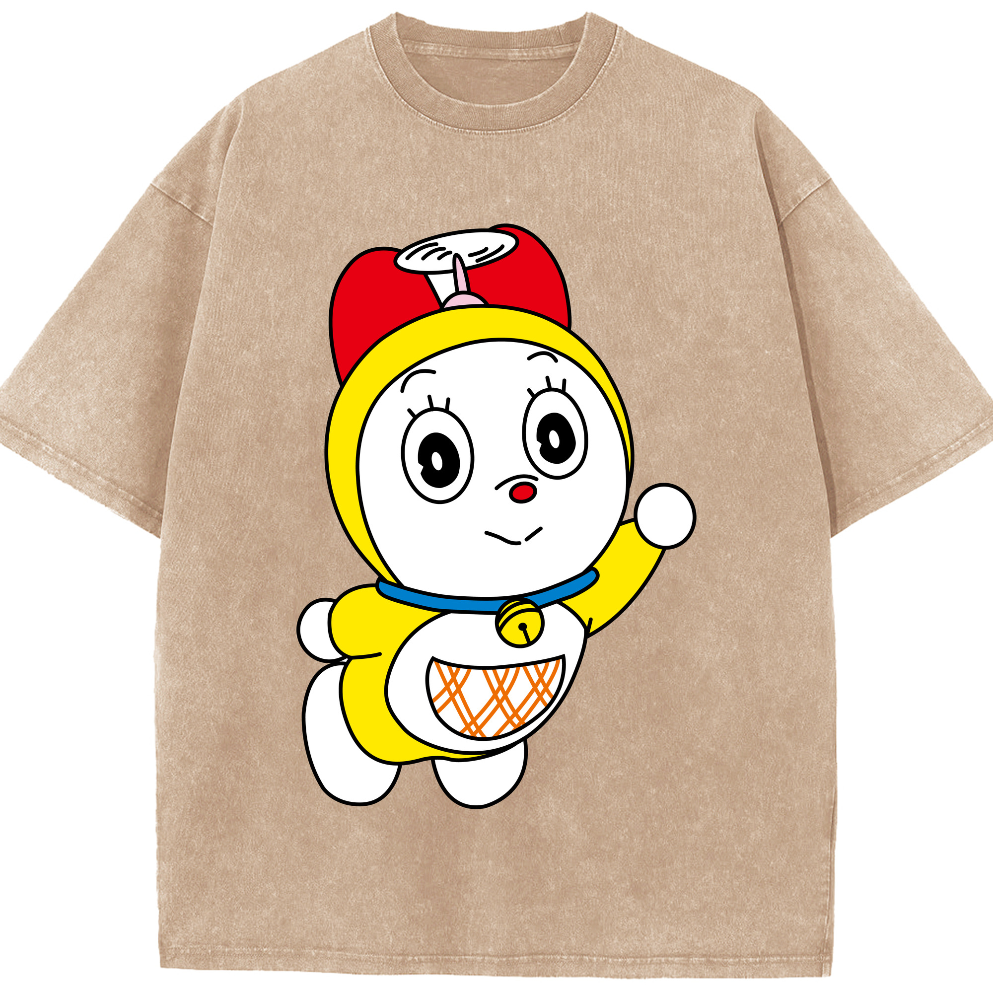 （画像用） ドラえもん ドラミ Doraemon Dorami 綿100% ヴィンテージ風 半袖Tシャツ（フロントプリント）