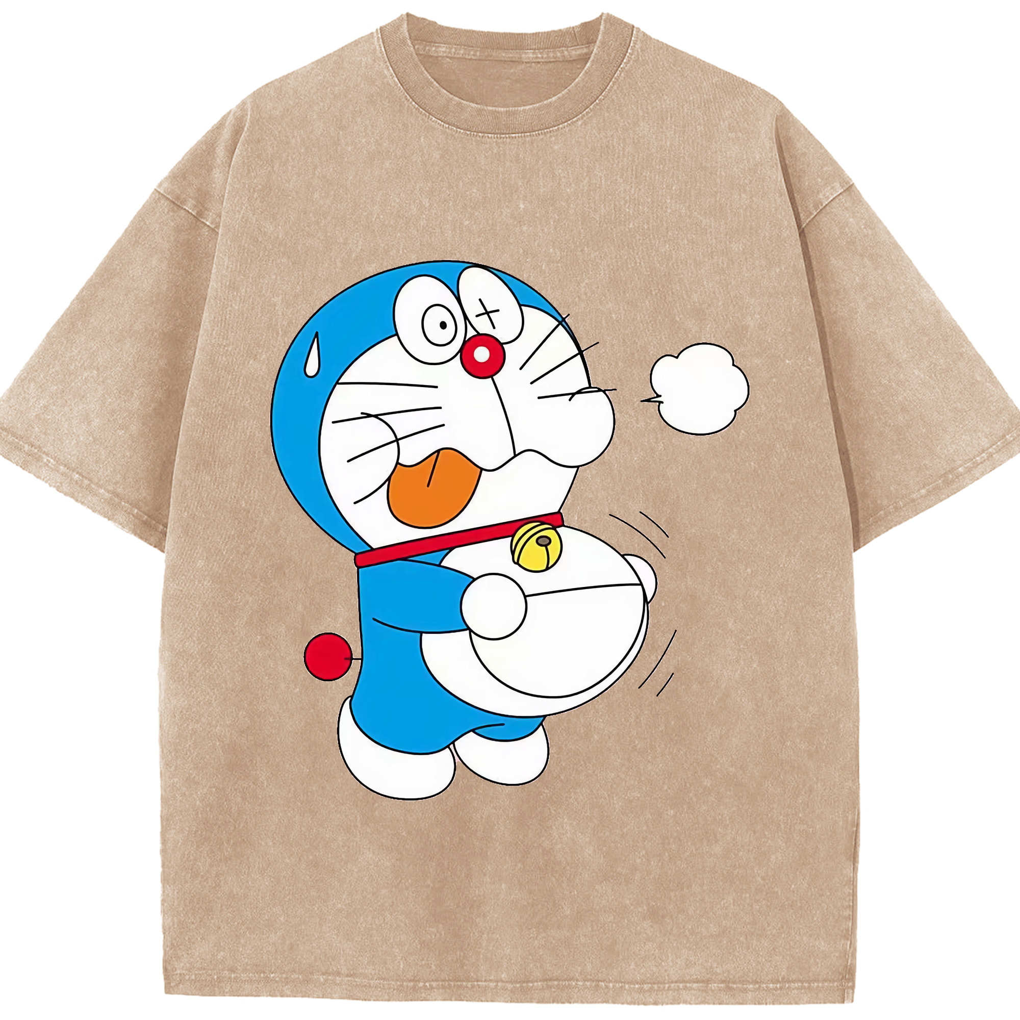 （画像用） ドラえもん Doraemon 綿100% ヴィンテージ風 半袖Tシャツ（フロントプリント）