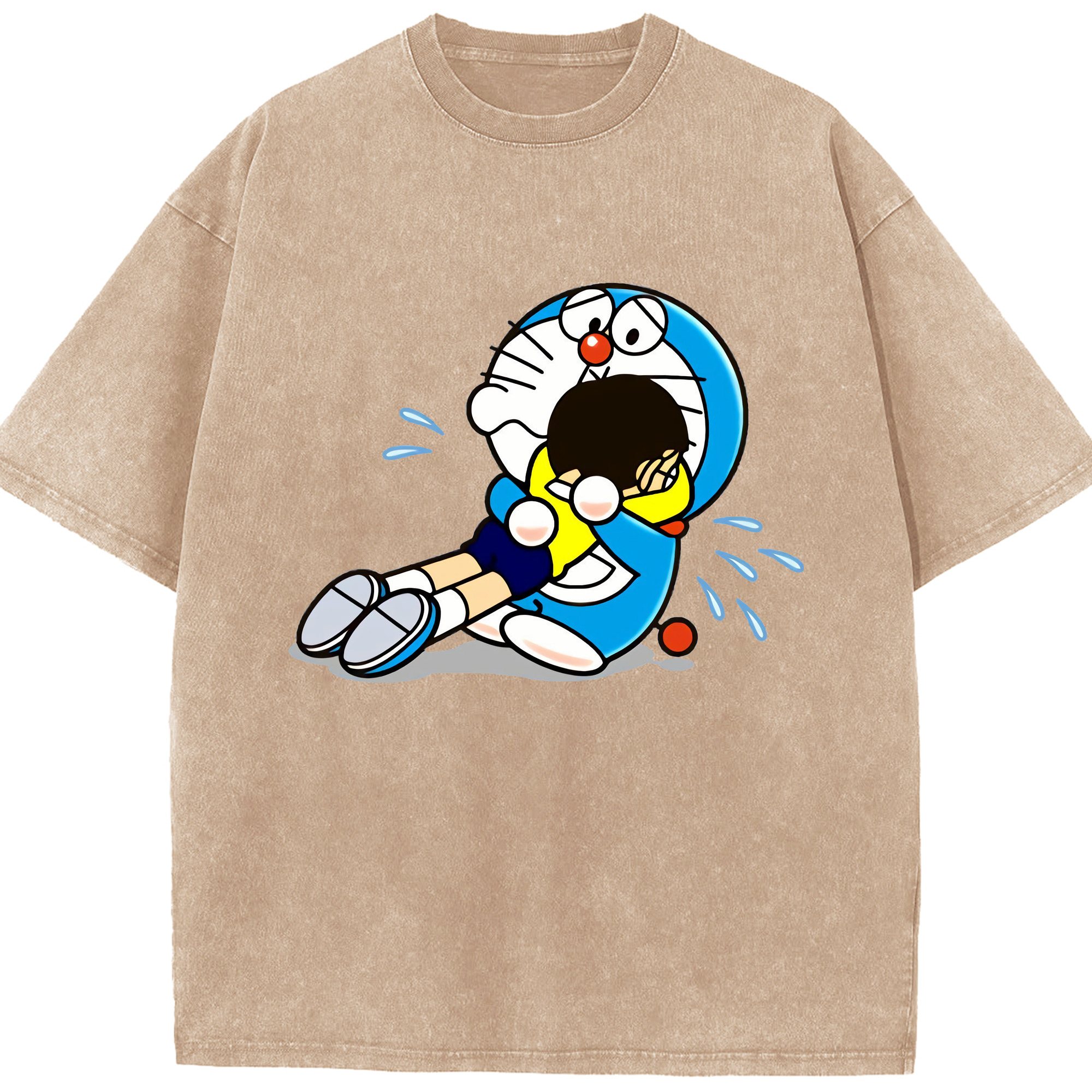 （画像用） ドラえもん Doraemon 綿100% ヴィンテージ風 半袖Tシャツ（フロントプリント）