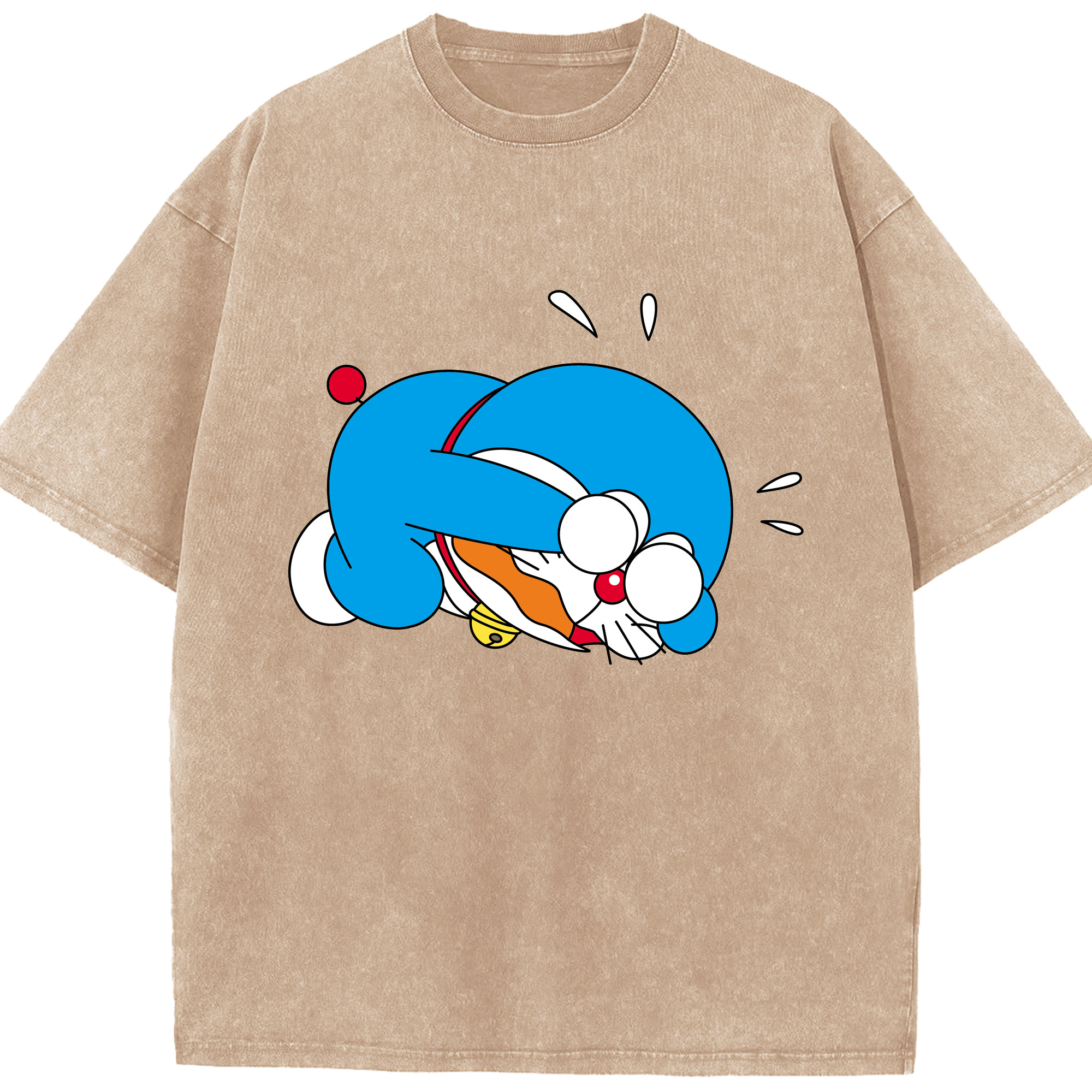 （画像用） ドラえもん Doraemon 綿100% ヴィンテージ風 半袖Tシャツ（フロントプリント）