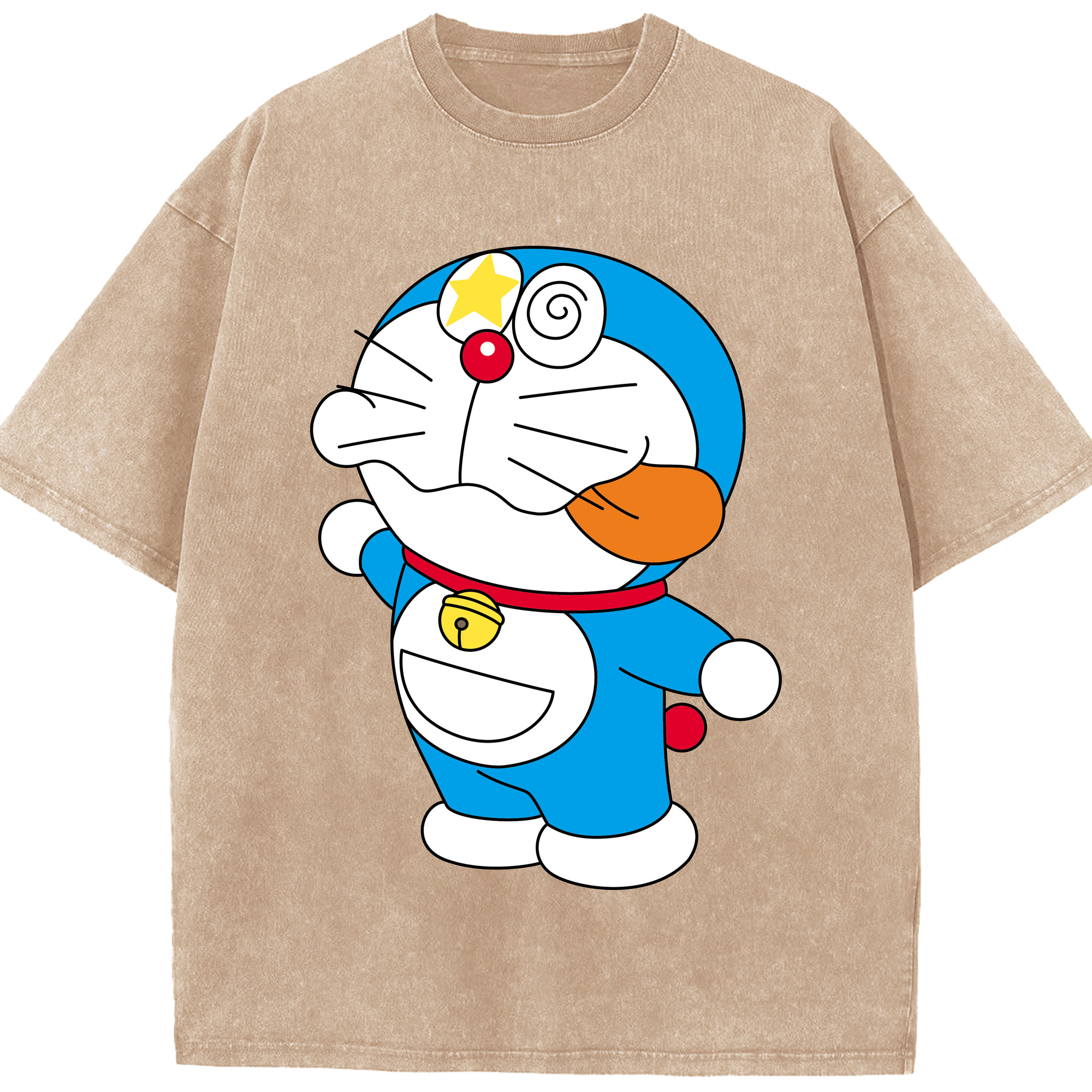 （画像用） ドラえもん Doraemon 綿100% ヴィンテージ風 半袖Tシャツ（フロントプリント）