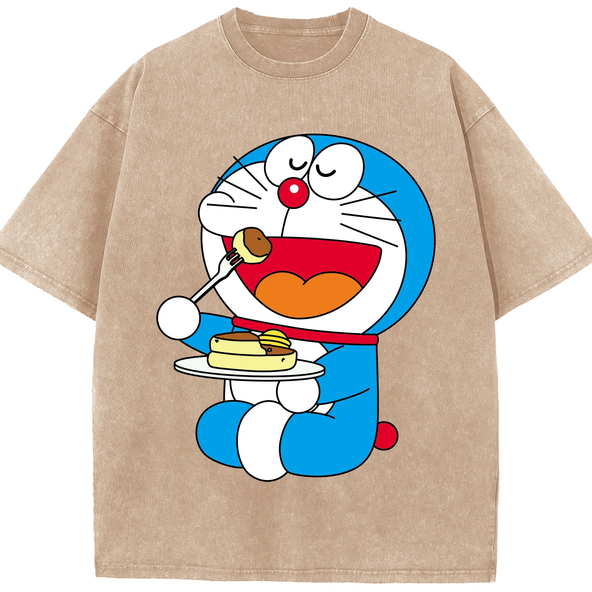 （画像用） ドラえもん Doraemon 綿100% ヴィンテージ風 半袖Tシャツ（フロントプリント）