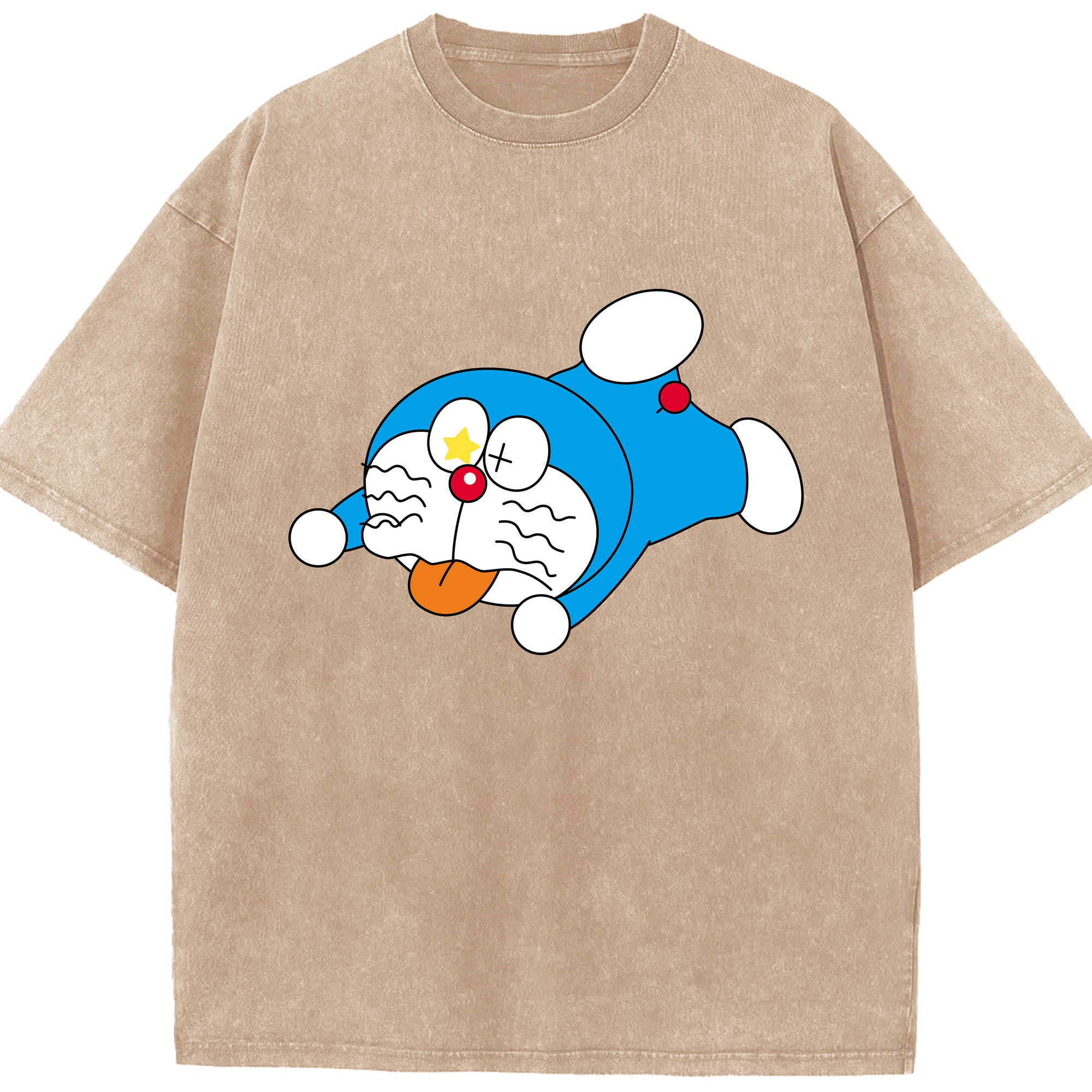 （画像用） ドラえもん Doraemon 綿100% ヴィンテージ風 半袖Tシャツ（フロントプリント）