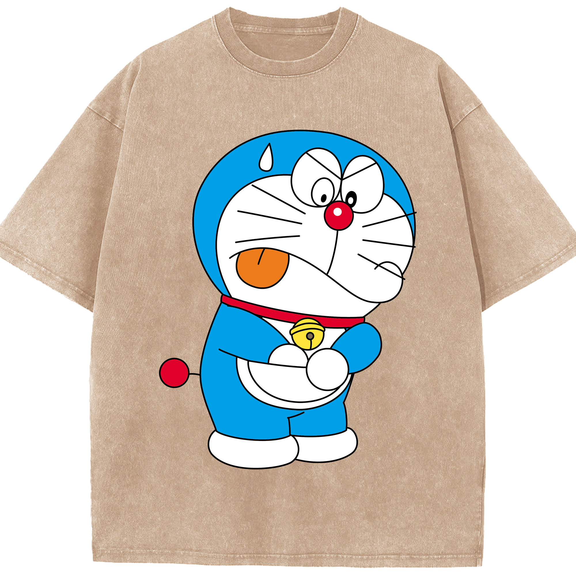 （画像用） ドラえもん Doraemon 綿100% ヴィンテージ風 半袖Tシャツ（フロントプリント）