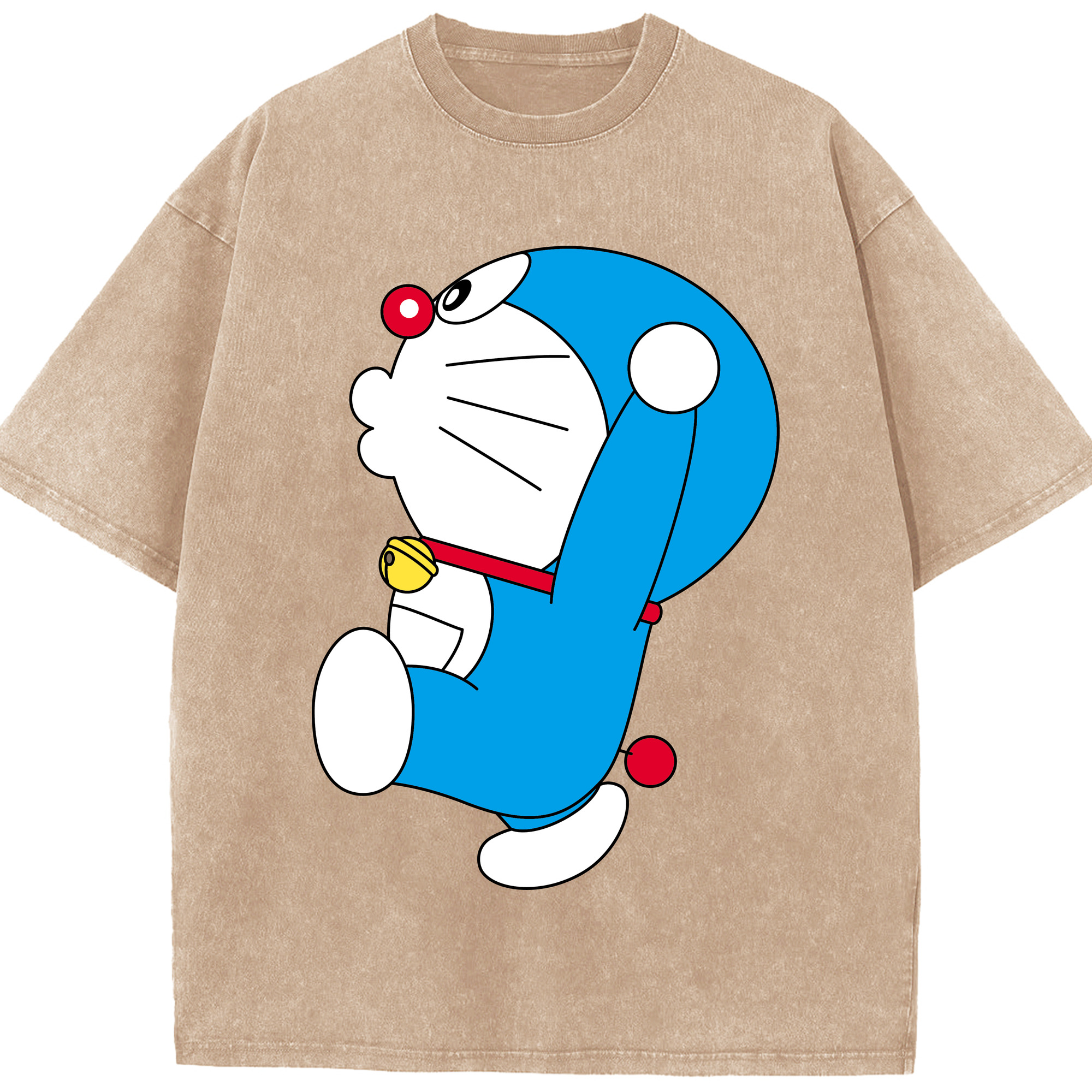 （画像用） ドラえもん Doraemon 綿100% ヴィンテージ風 半袖Tシャツ（フロントプリント）