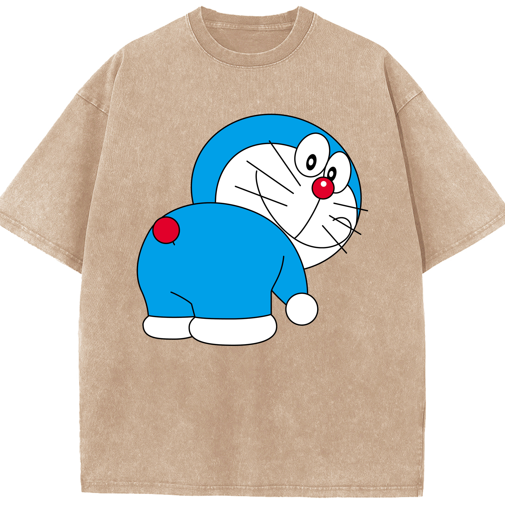 （画像用） ドラえもん Doraemon 綿100% ヴィンテージ風 半袖Tシャツ（フロントプリント）