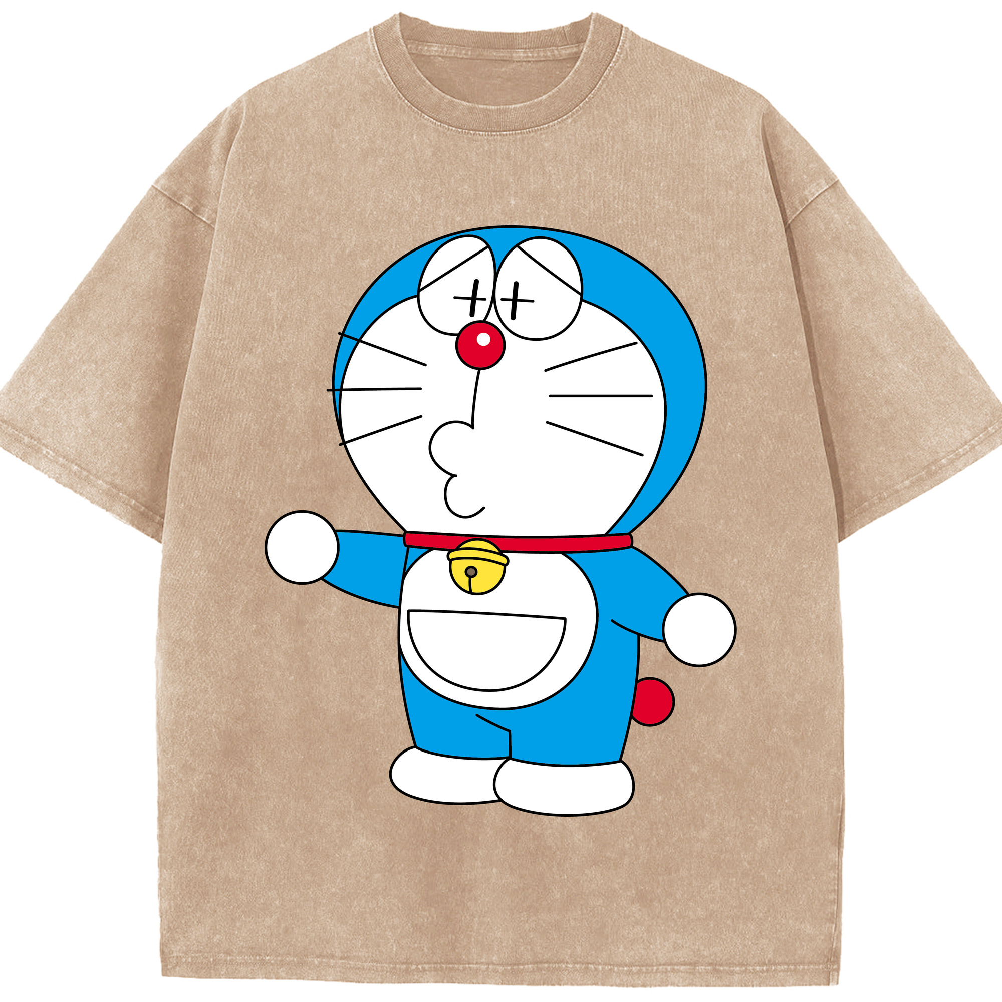 （画像用） ドラえもん Doraemon 綿100% ヴィンテージ風 半袖Tシャツ（フロントプリント）