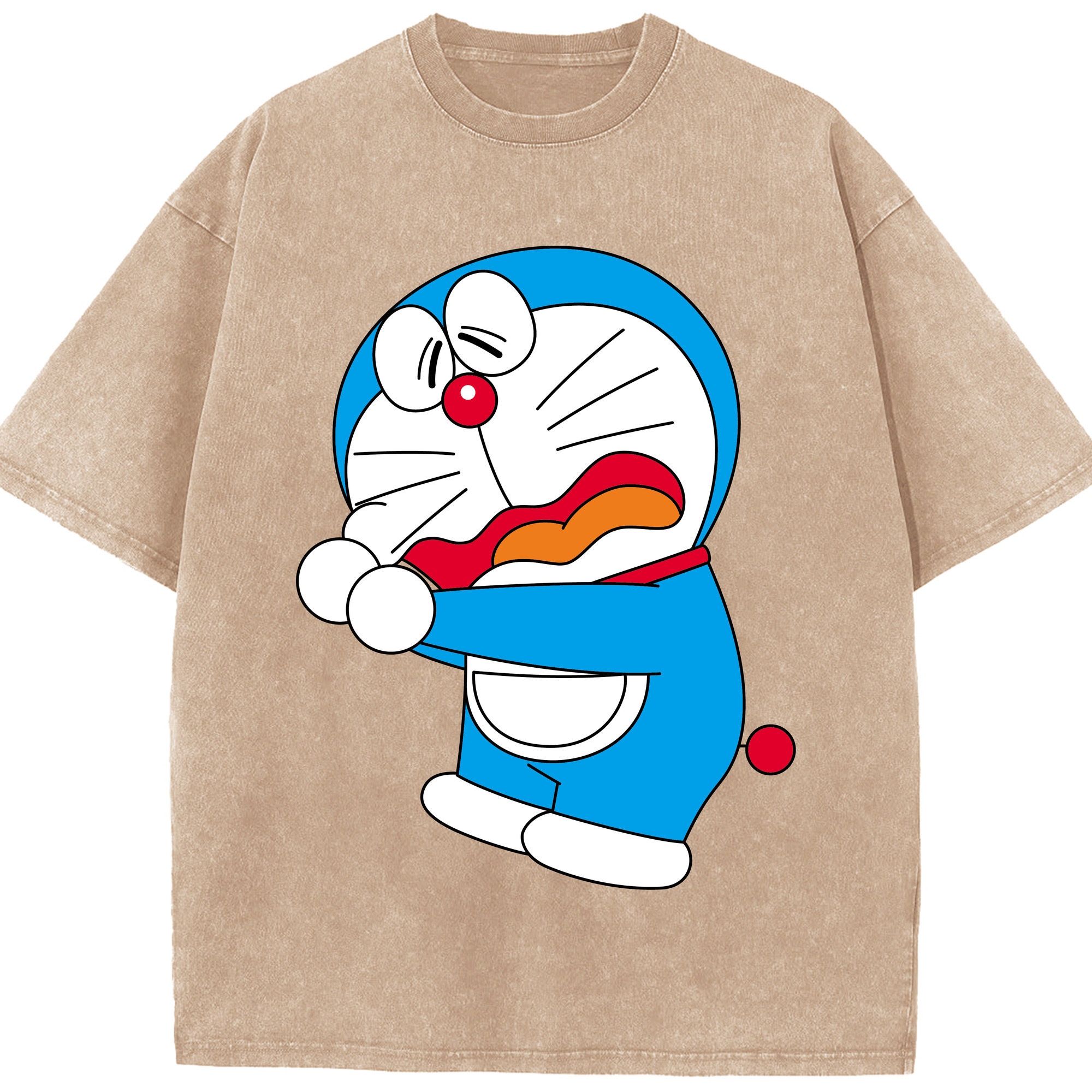 （画像用） ドラえもん Doraemon 綿100% ヴィンテージ風 半袖Tシャツ（フロントプリント）