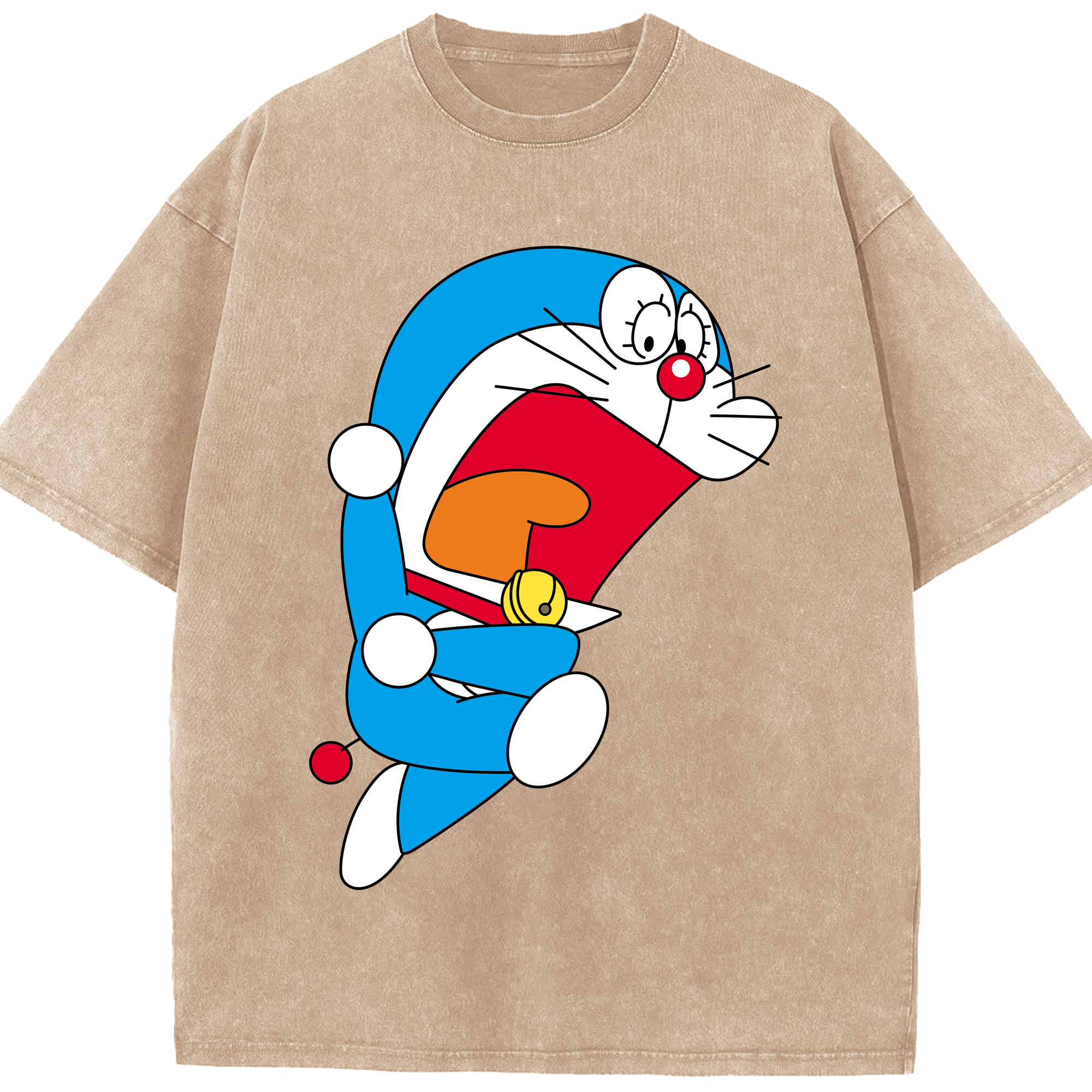 （画像用） ドラえもん Doraemon 綿100% ヴィンテージ風 半袖Tシャツ（フロントプリント）