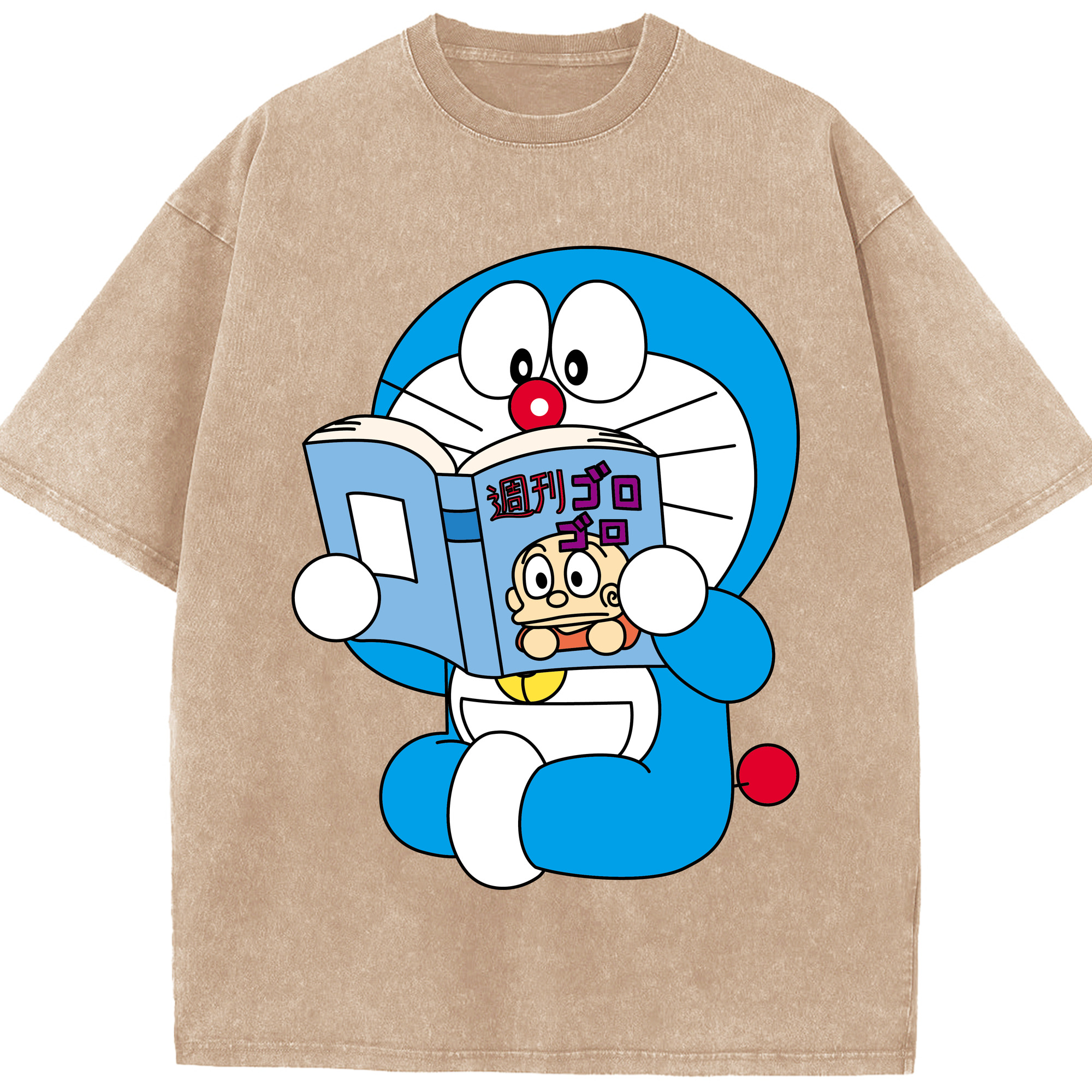 （画像用） ドラえもん Doraemon 綿100% ヴィンテージ風 半袖Tシャツ（フロントプリント）