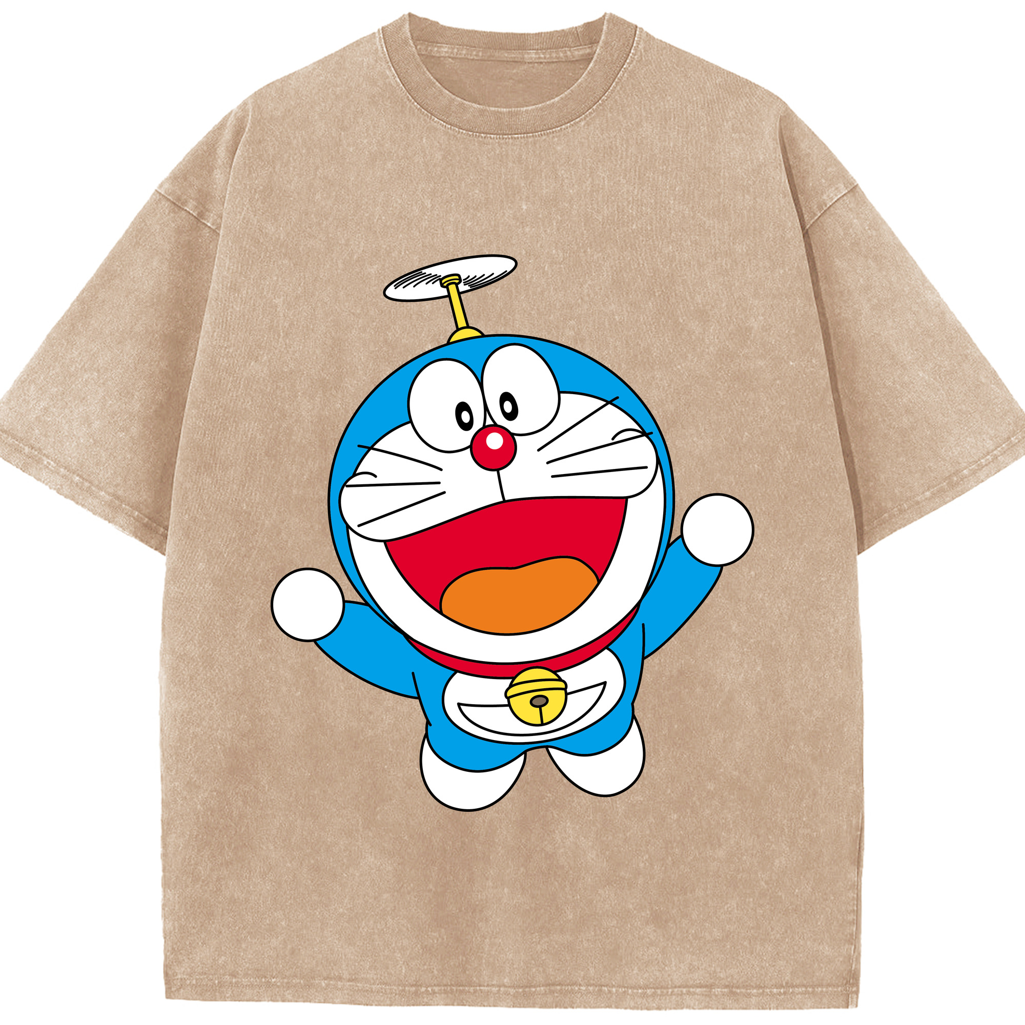 （画像用） ドラえもん Doraemon 綿100% ヴィンテージ風 半袖Tシャツ（フロントプリント）