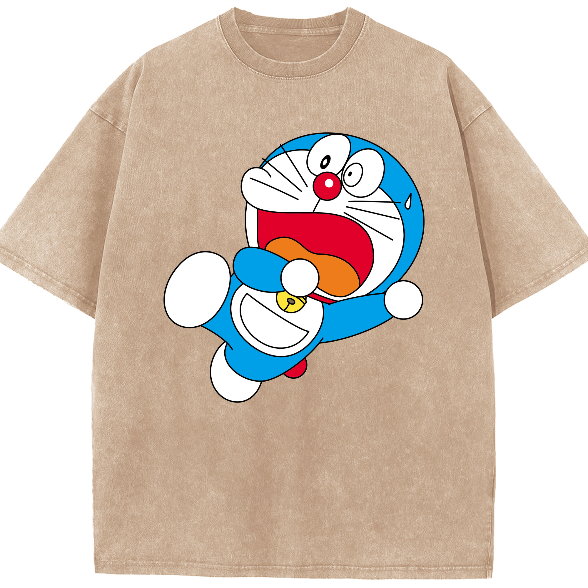 （画像用） ドラえもん Doraemon 綿100% ヴィンテージ風 半袖Tシャツ（フロントプリント）