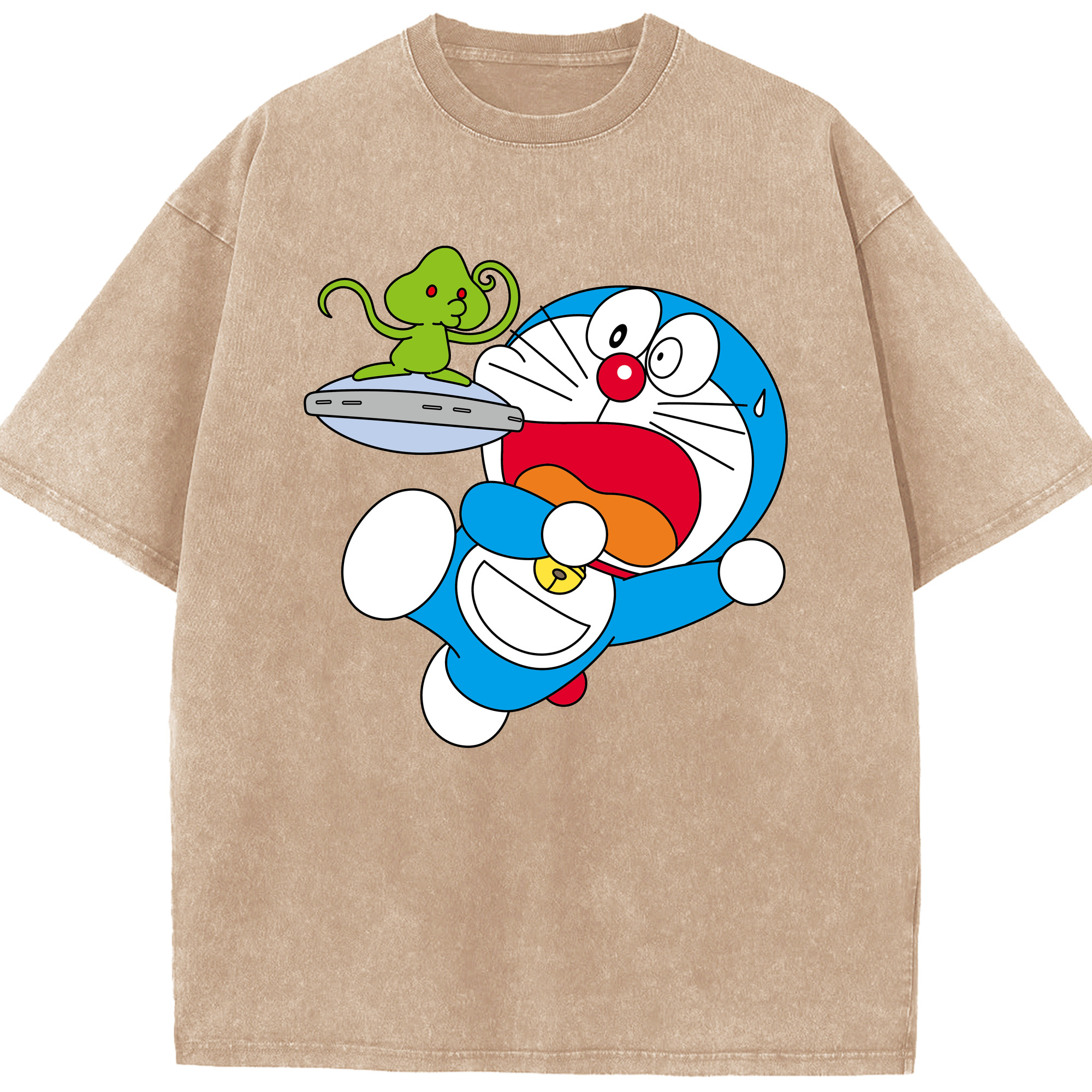 （画像用） ドラえもん Doraemon 綿100% ヴィンテージ風 半袖Tシャツ（フロントプリント）